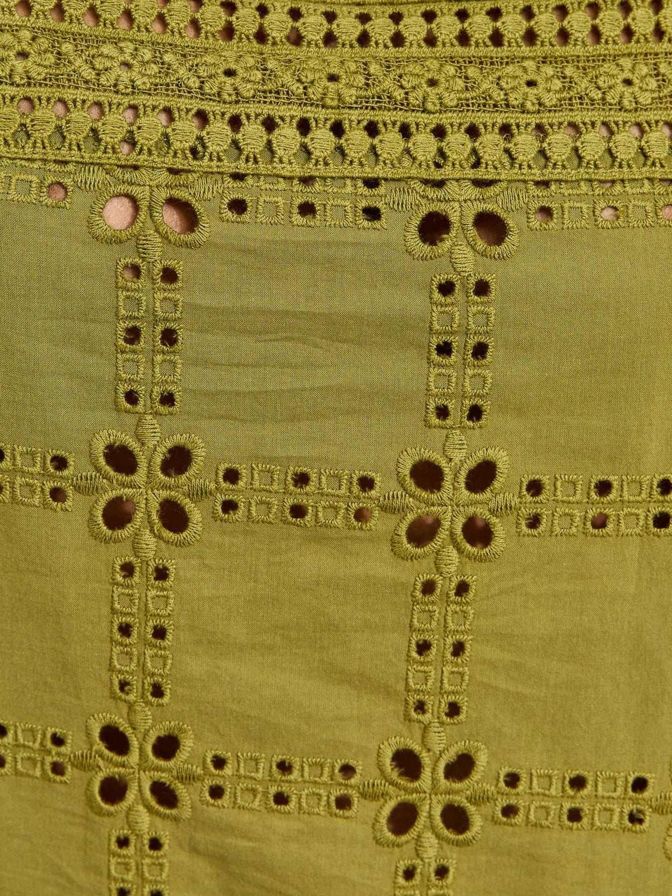 Image 6 of 6 of New Look Green Cutwork Cami Co-ord Top