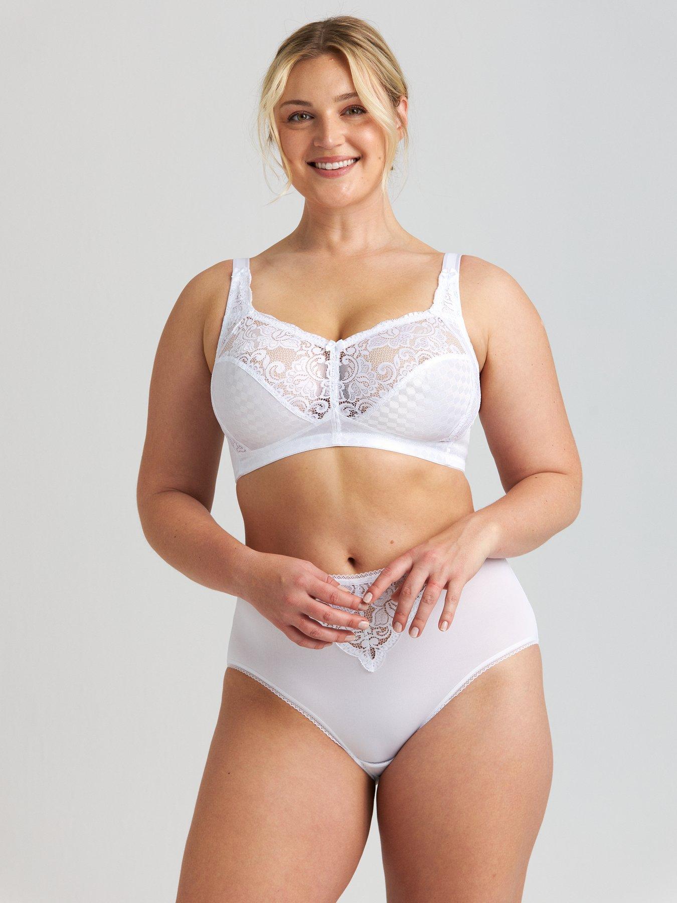 Miss Mary of Sweden Sparkle Non-Wired Bra, White, Size 46D, Women