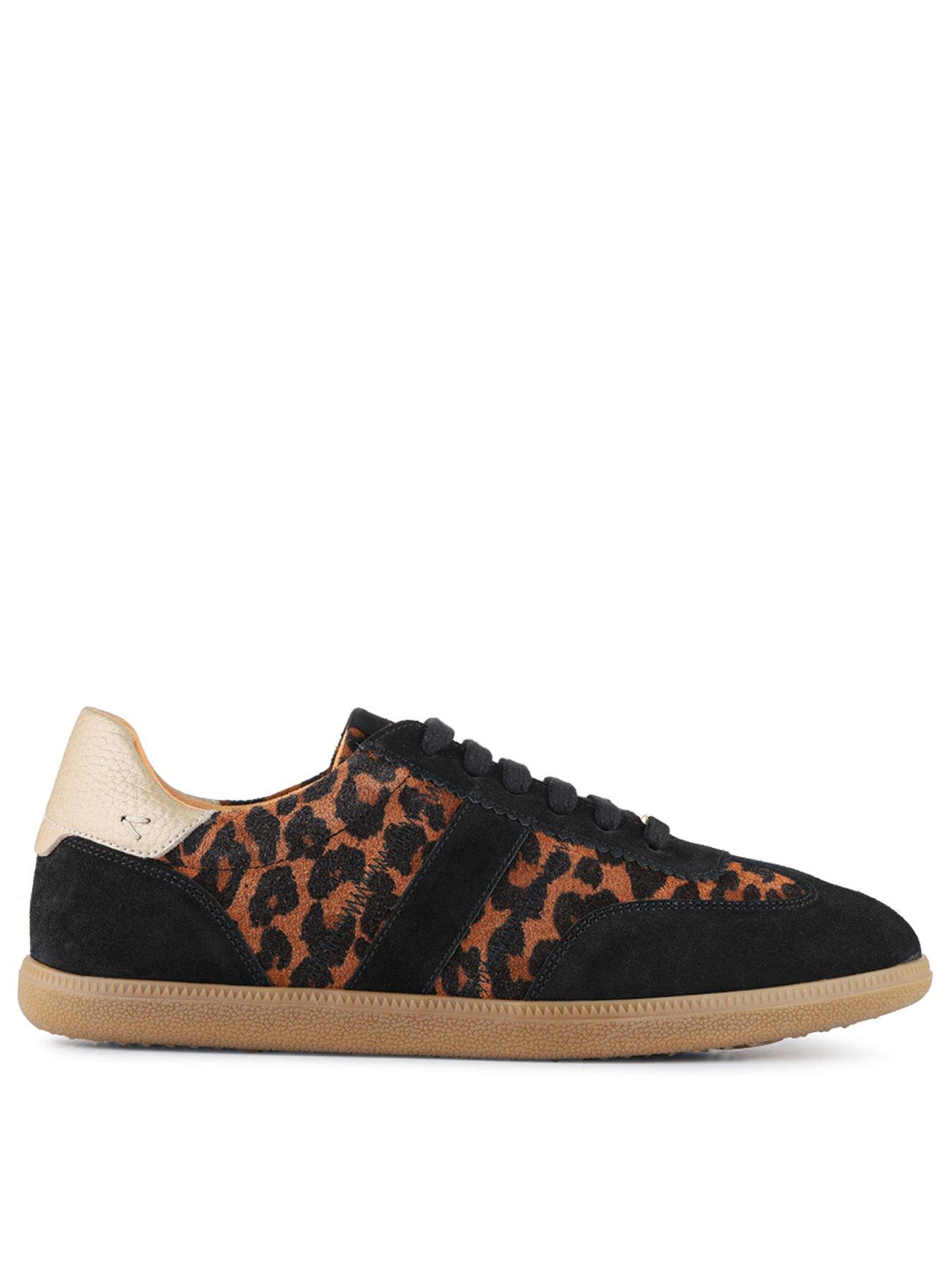 Image 1 of 6 of Jones Bootmaker Artea Lace Up Trainer - Leopard