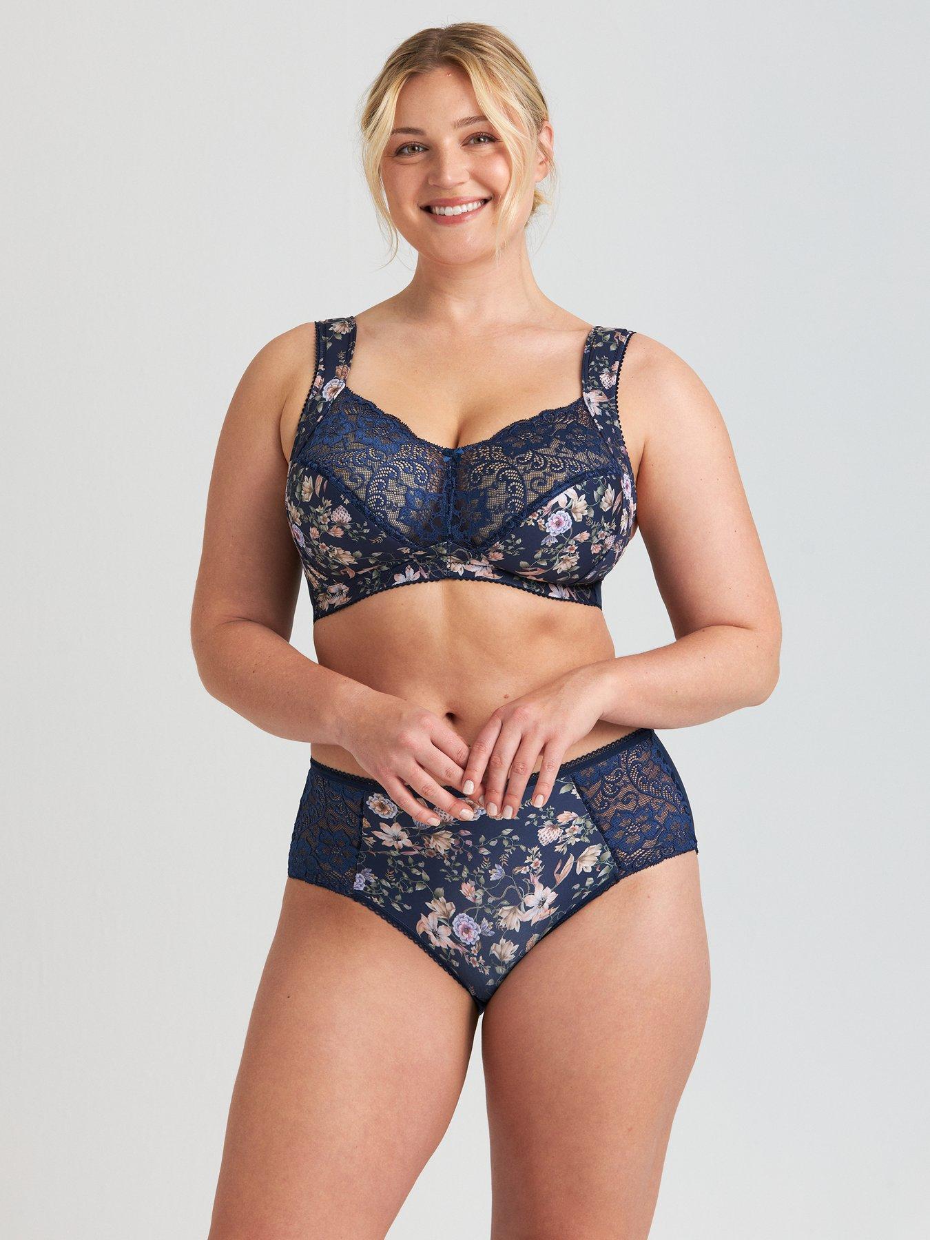 Miss Mary of Sweden Fauna Non-Wired Bra, Dark Blue, Size 40D, Women