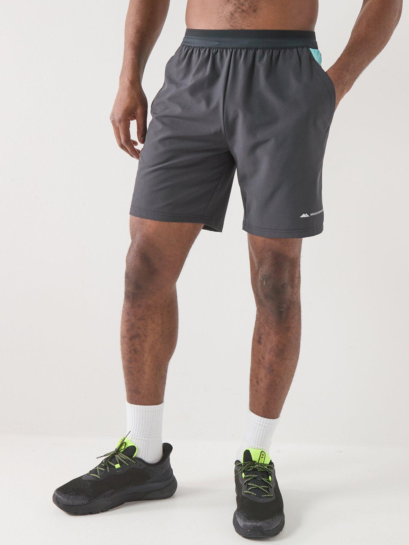 Monterrain Mens Lyder Woven Running Short, Black, Size L, Men