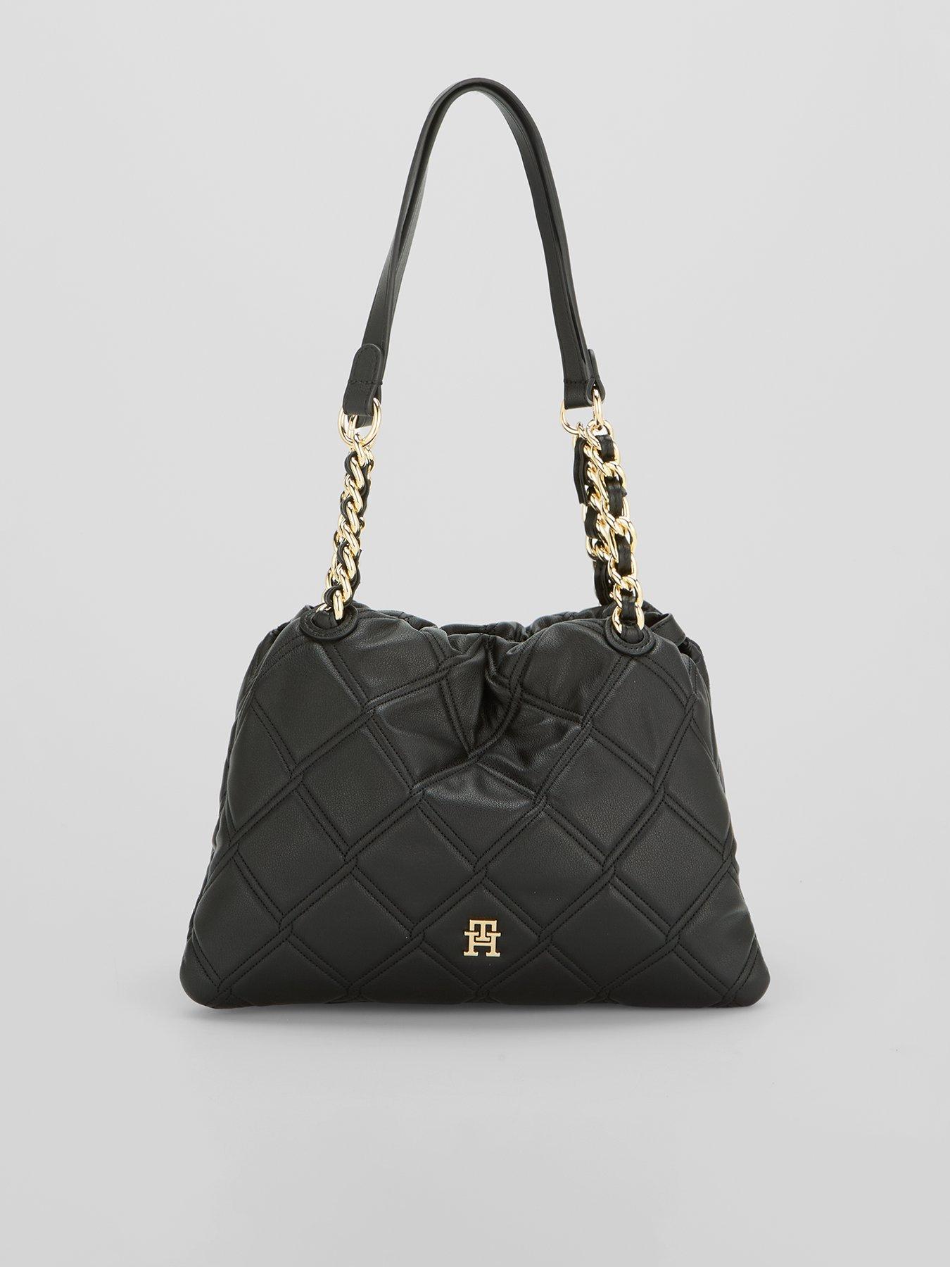 Tommy Hilfiger TH Monogram Quilted Tote Bag, Black, Women