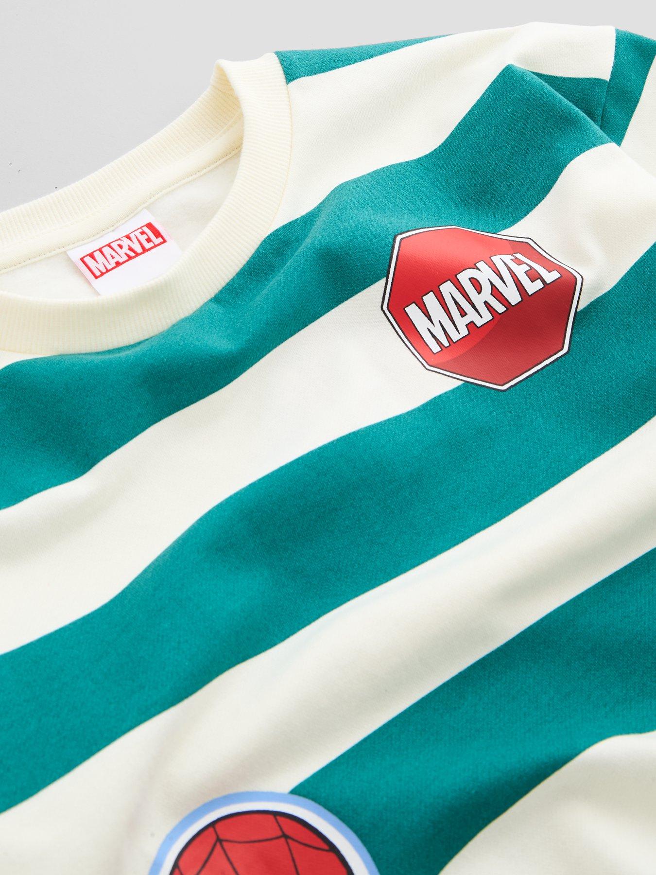 Image 4 of 6 of The Very Collection Spiderman Stripe Sweat Set - Green