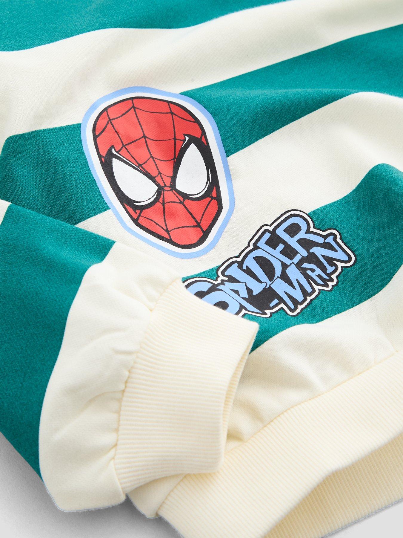 Image 5 of 6 of The Very Collection Spiderman Stripe Sweat Set - Green
