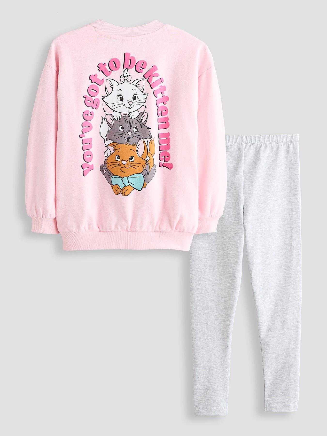 The Very Collection Kids' Aristocats Sweatshirt  &  Leggings Co-Ord Set - Pink