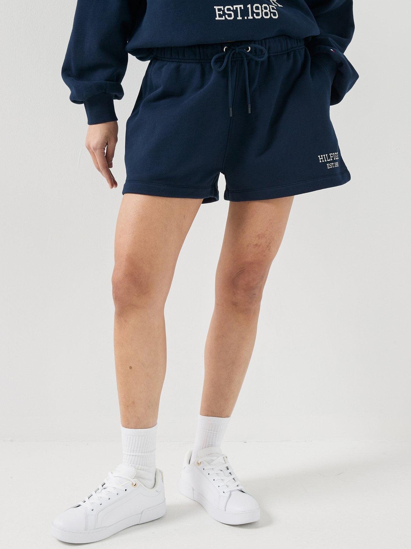 Tommy Hilfiger Varsity Crest Sweatshort, Blue, Size Xl, Women