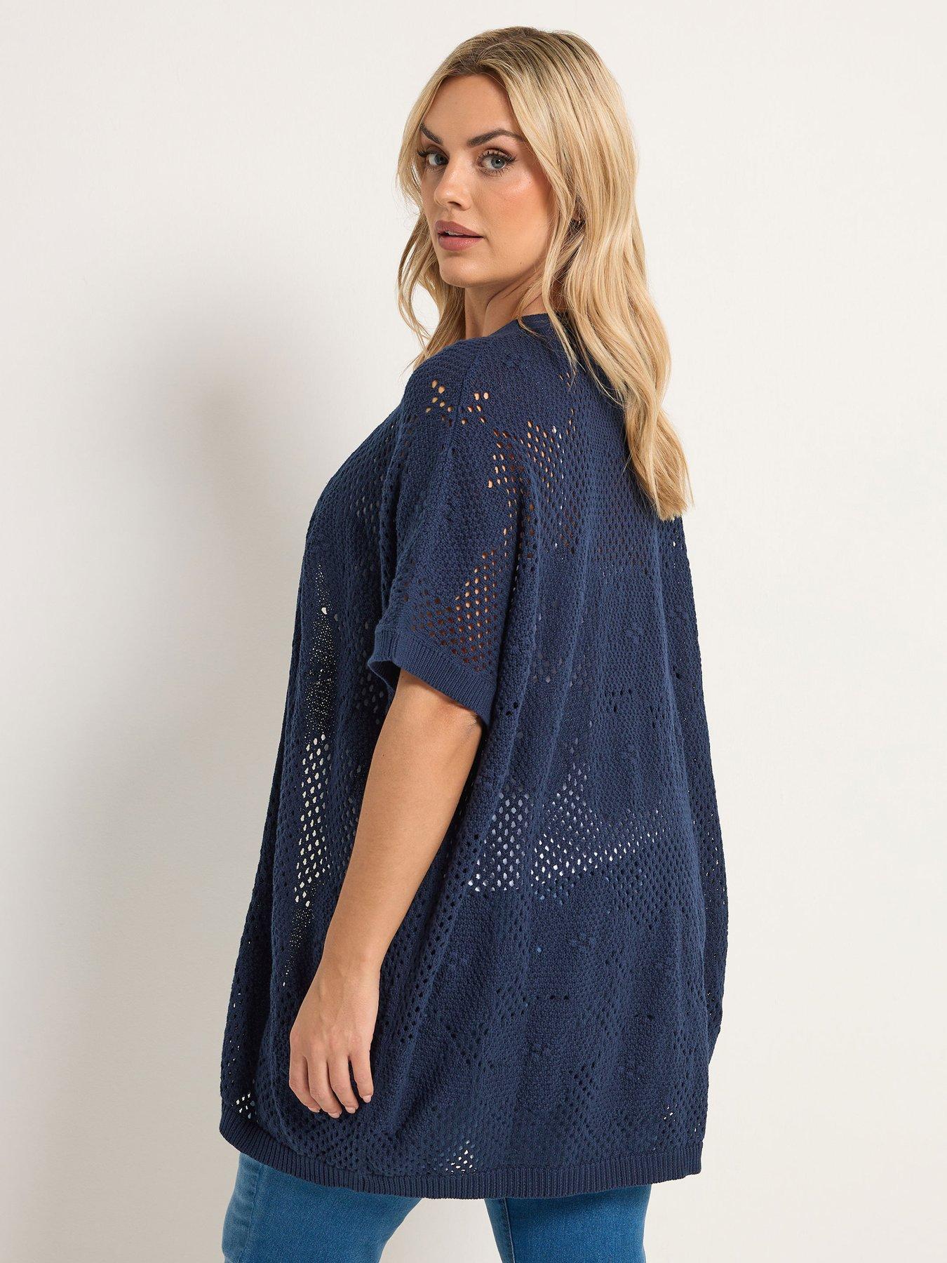 Image 2 of 5 of Yours Curve Kimono Cardigan - Blue