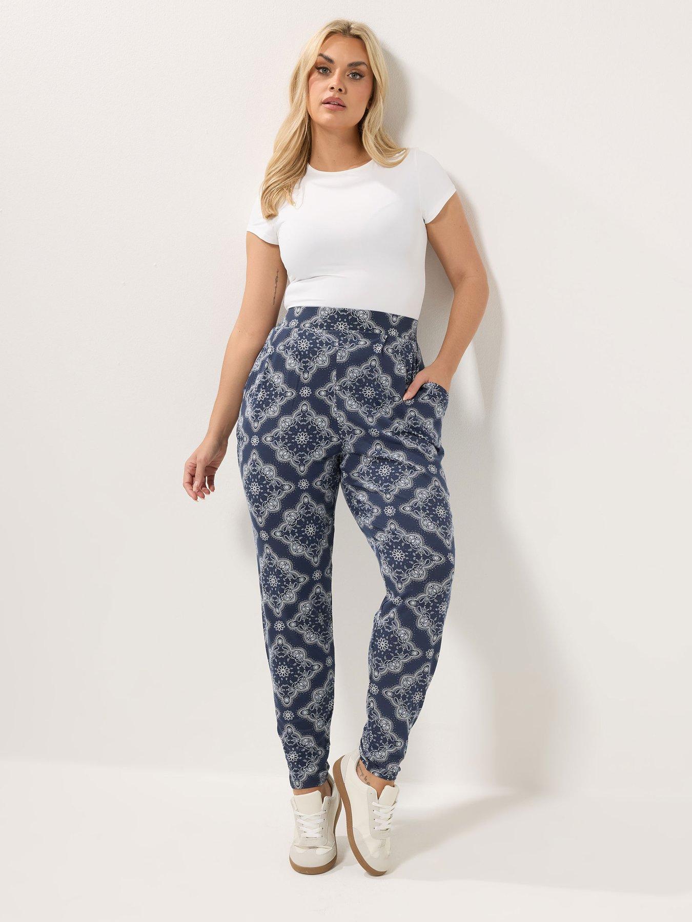 Image 3 of 4 of Yours Curve Double Pleat Harem Trouser
