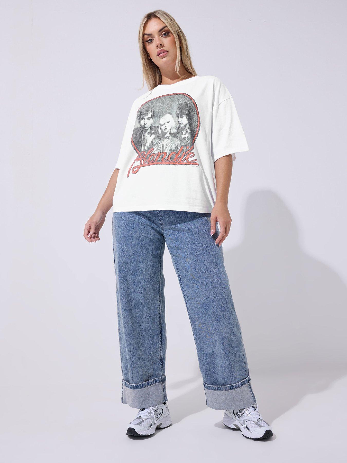 Image 3 of 5 of Yours Curve Blondie T-Shirt - White