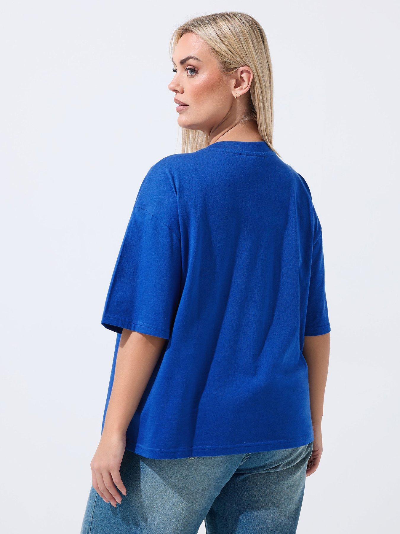 Image 2 of 5 of Yours Curve Pepsi T-Shirt - Blue