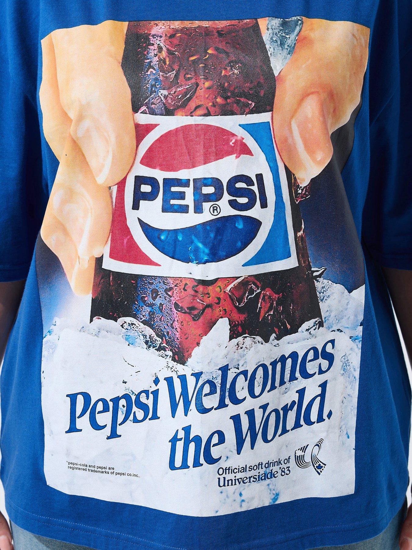 Image 4 of 5 of Yours Curve Pepsi T-Shirt - Blue