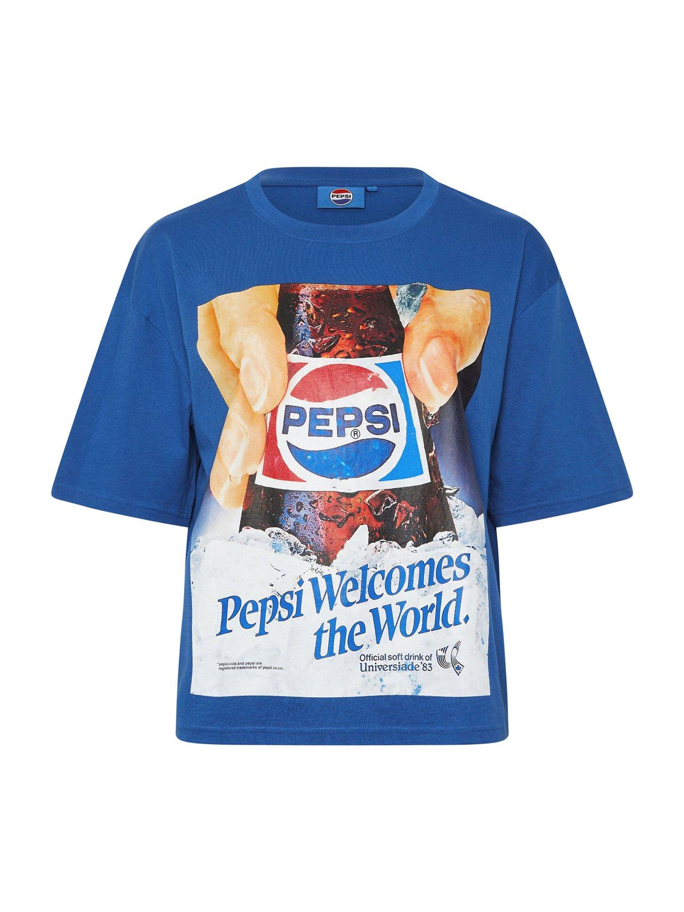 Image 5 of 5 of Yours Curve Pepsi T-Shirt - Blue