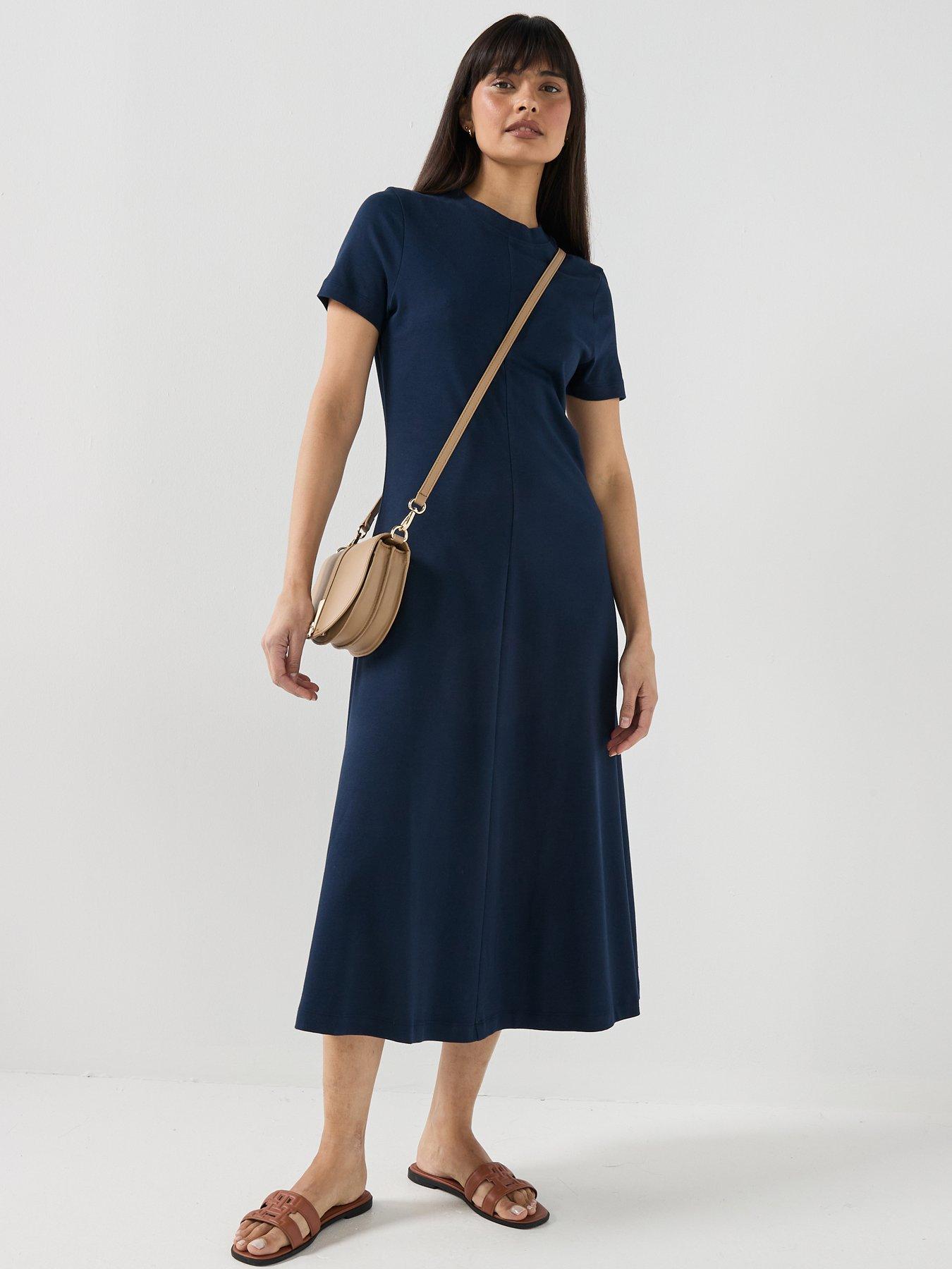 interlock knit dress Tommy Hilfiger Midi Fit And Flare - Blue swatches-fluorescents-halter-mini-dress