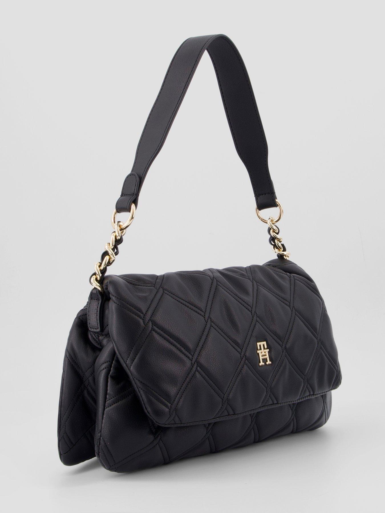 Image 2 of 6 of Tommy Hilfiger Quilted TH Monogram Shoulder Bag - Black
