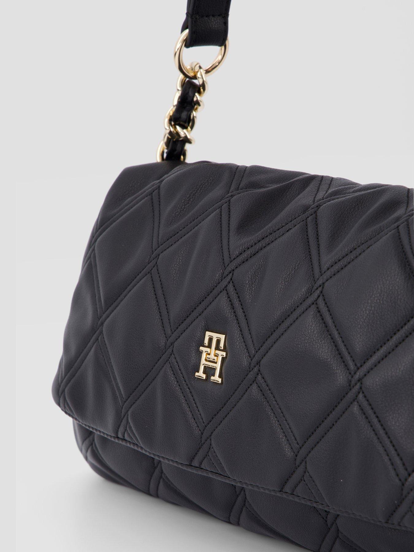 Image 3 of 6 of Tommy Hilfiger Quilted TH Monogram Shoulder Bag - Black