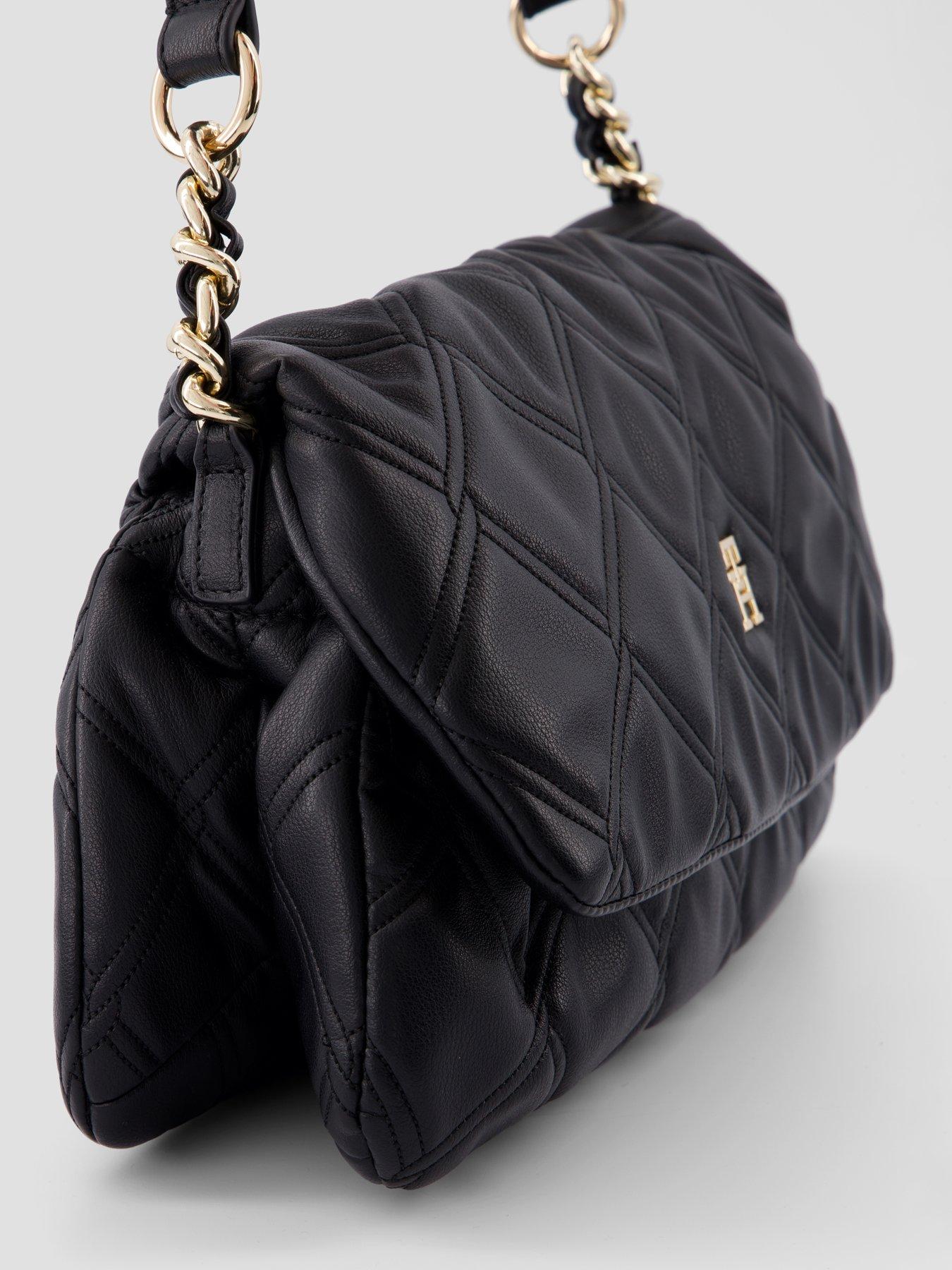 Image 5 of 6 of Tommy Hilfiger Quilted TH Monogram Shoulder Bag - Black