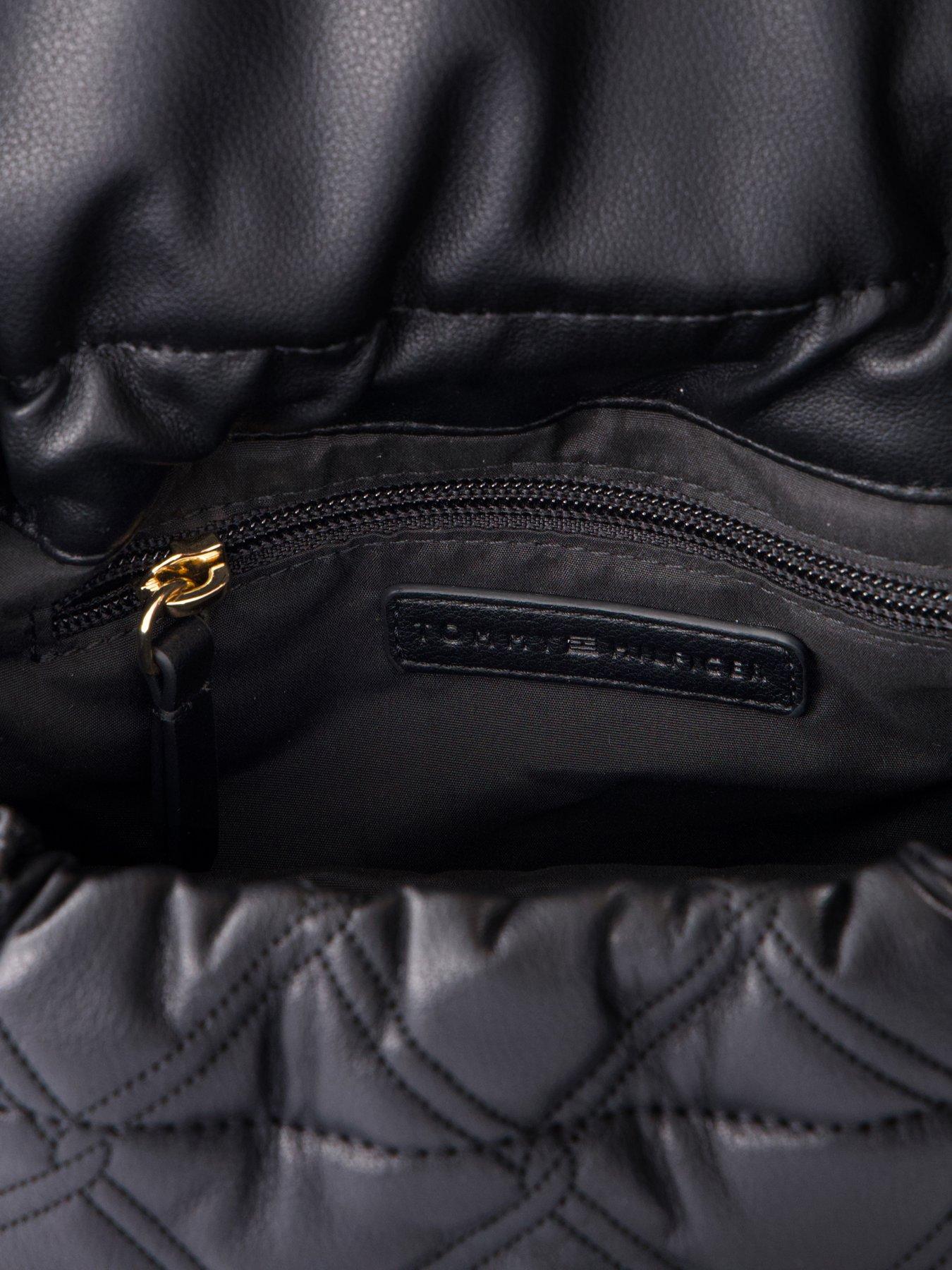Image 6 of 6 of Tommy Hilfiger Quilted TH Monogram Shoulder Bag - Black