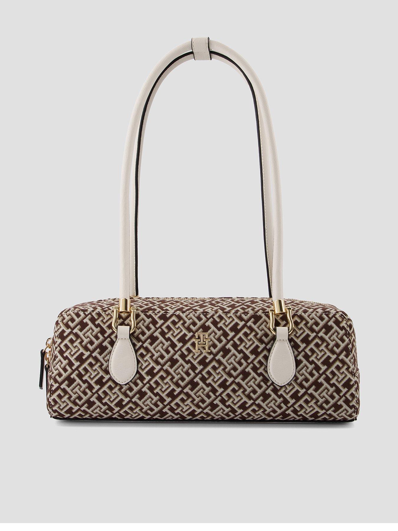 Image 1 of 4 of Tommy Hilfiger Textile Jacquard Rectangular Shoulder Bag - Beige