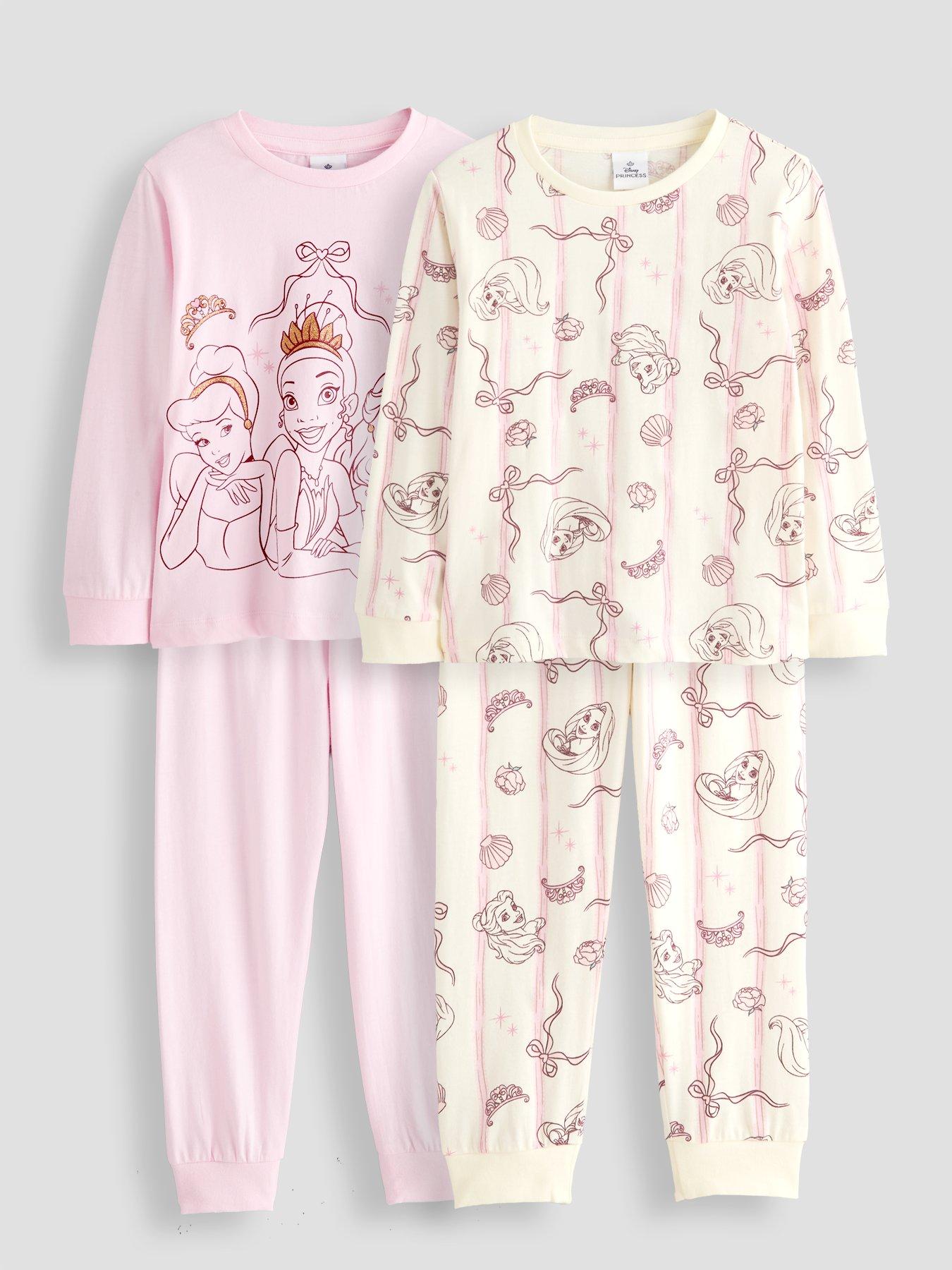 Image 1 of 5 of The Very Collection 2 Pack Disney Princess Pyjamas - Pink