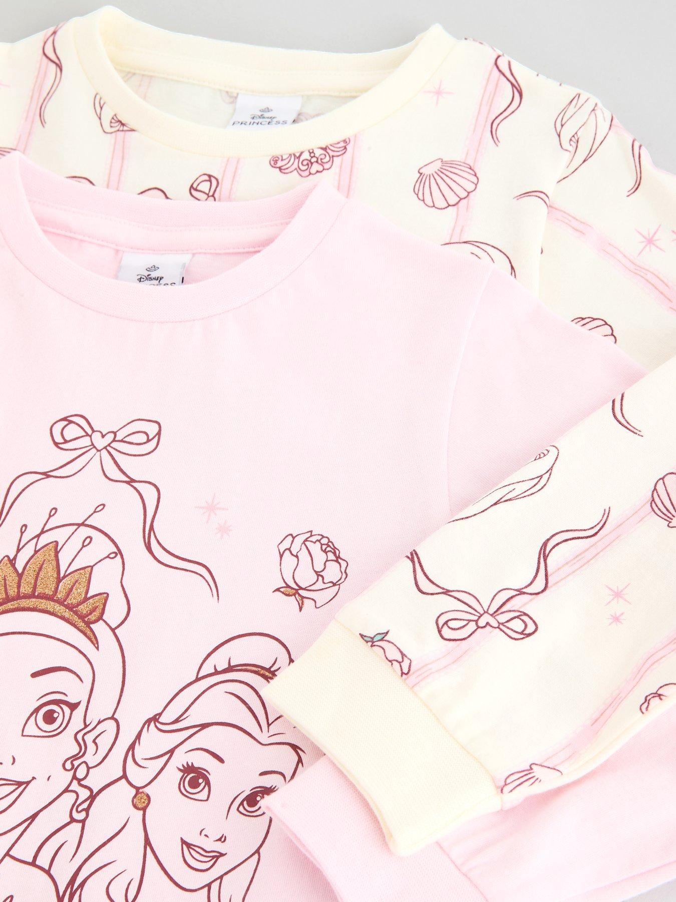 Image 4 of 5 of The Very Collection 2 Pack Disney Princess Pyjamas - Pink