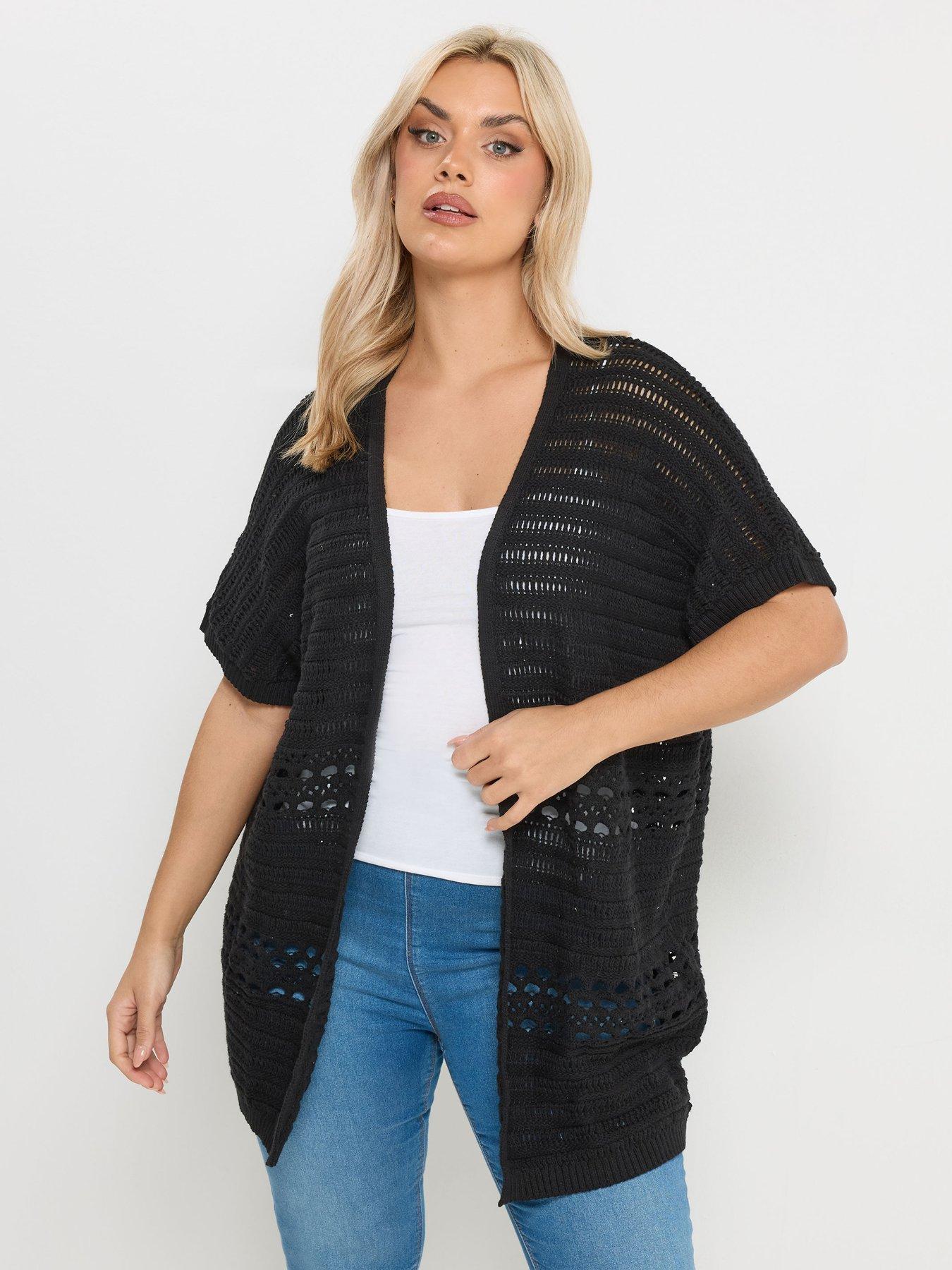Image 1 of 5 of Yours Curve Kimono Cardigan - Black
