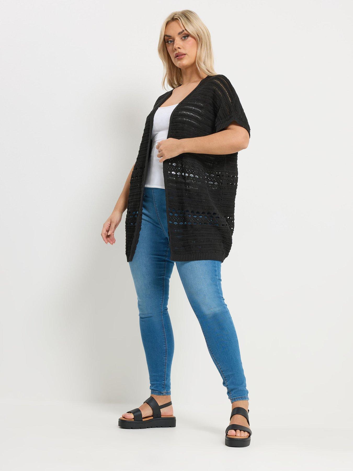 Image 3 of 5 of Yours Curve Kimono Cardigan - Black