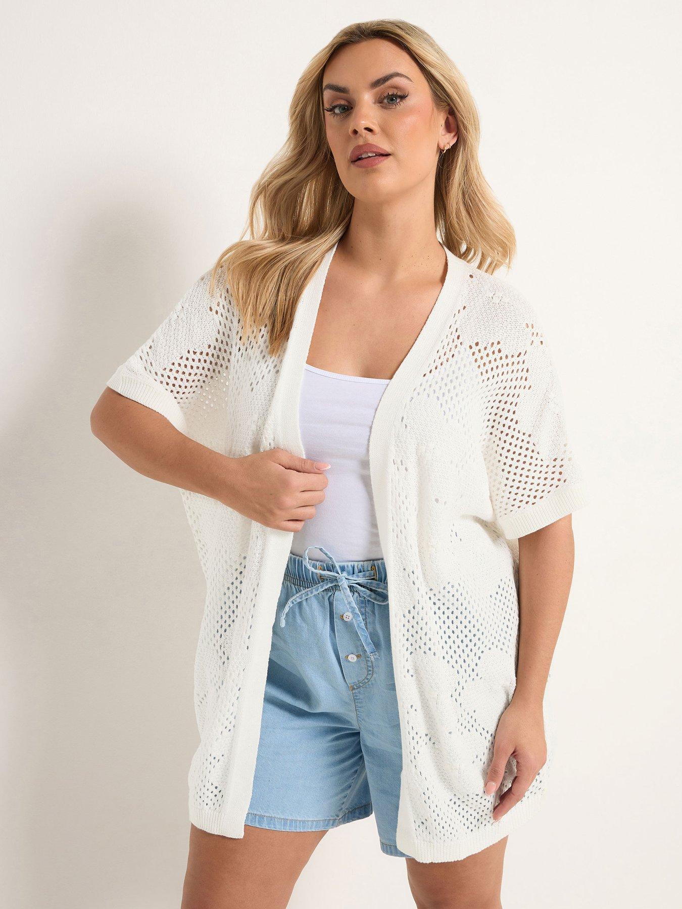 Yours Curve Kimono Cardigan - Cream
