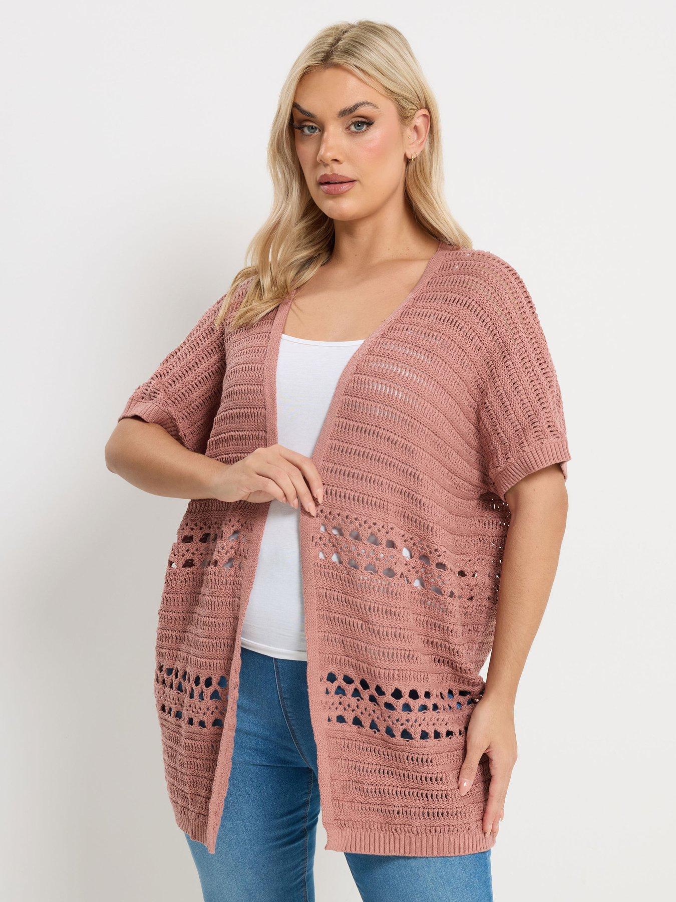 Yours Curve Kimono Cardigan - Pink