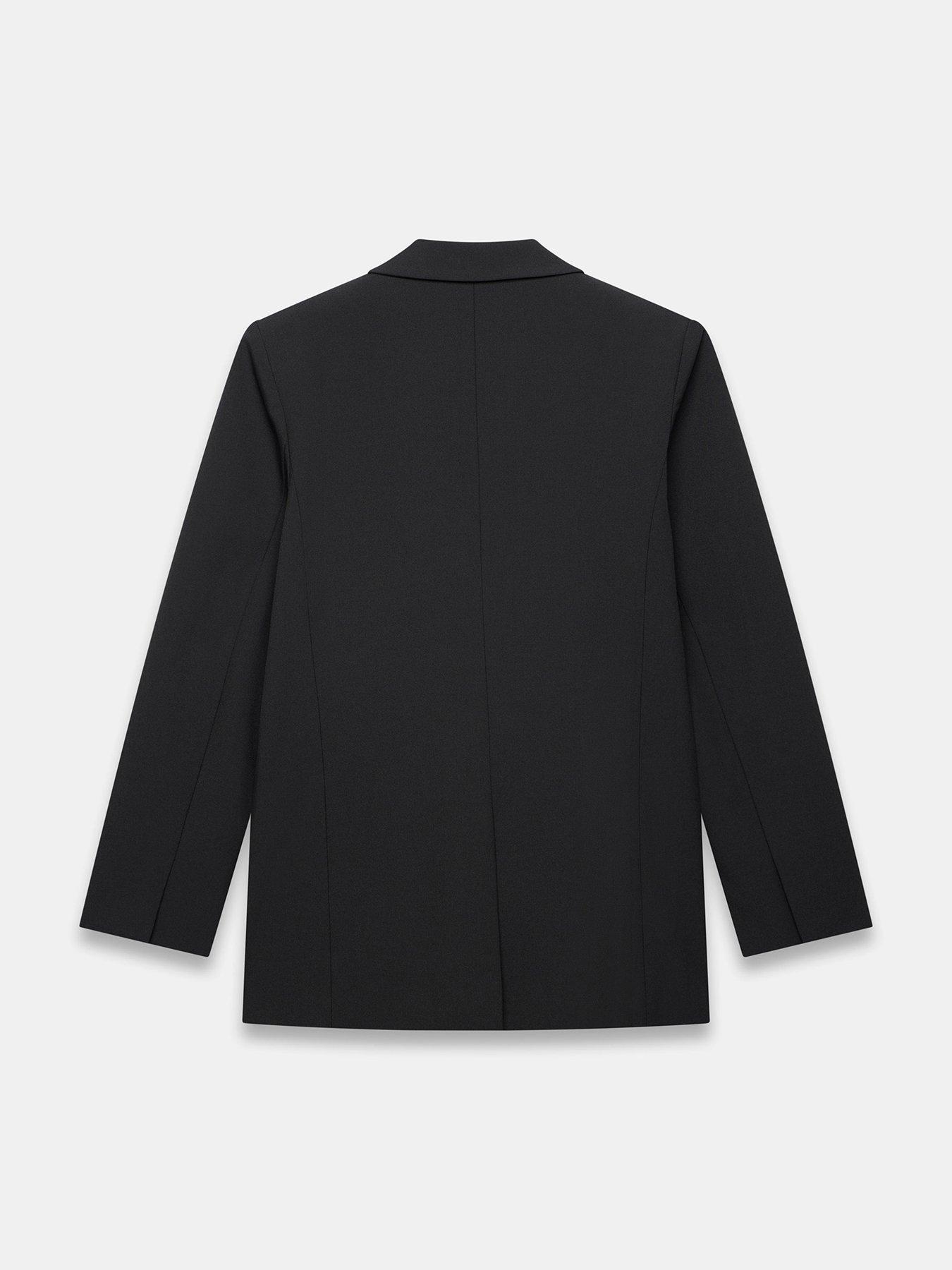 Image 6 of 6 of Mint Velvet Double Breasted Longline Blazer - Black