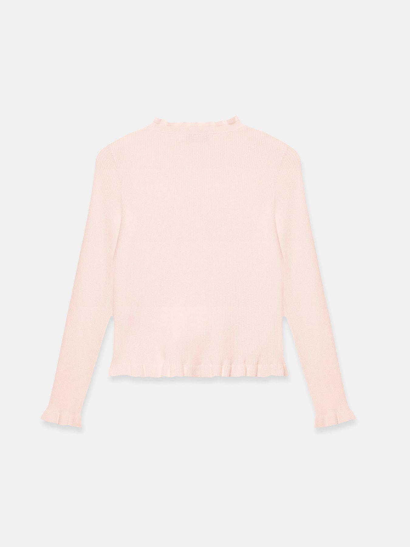 Image 6 of 6 of Mint Velvet Ruffle Detail Cardigan - Pink