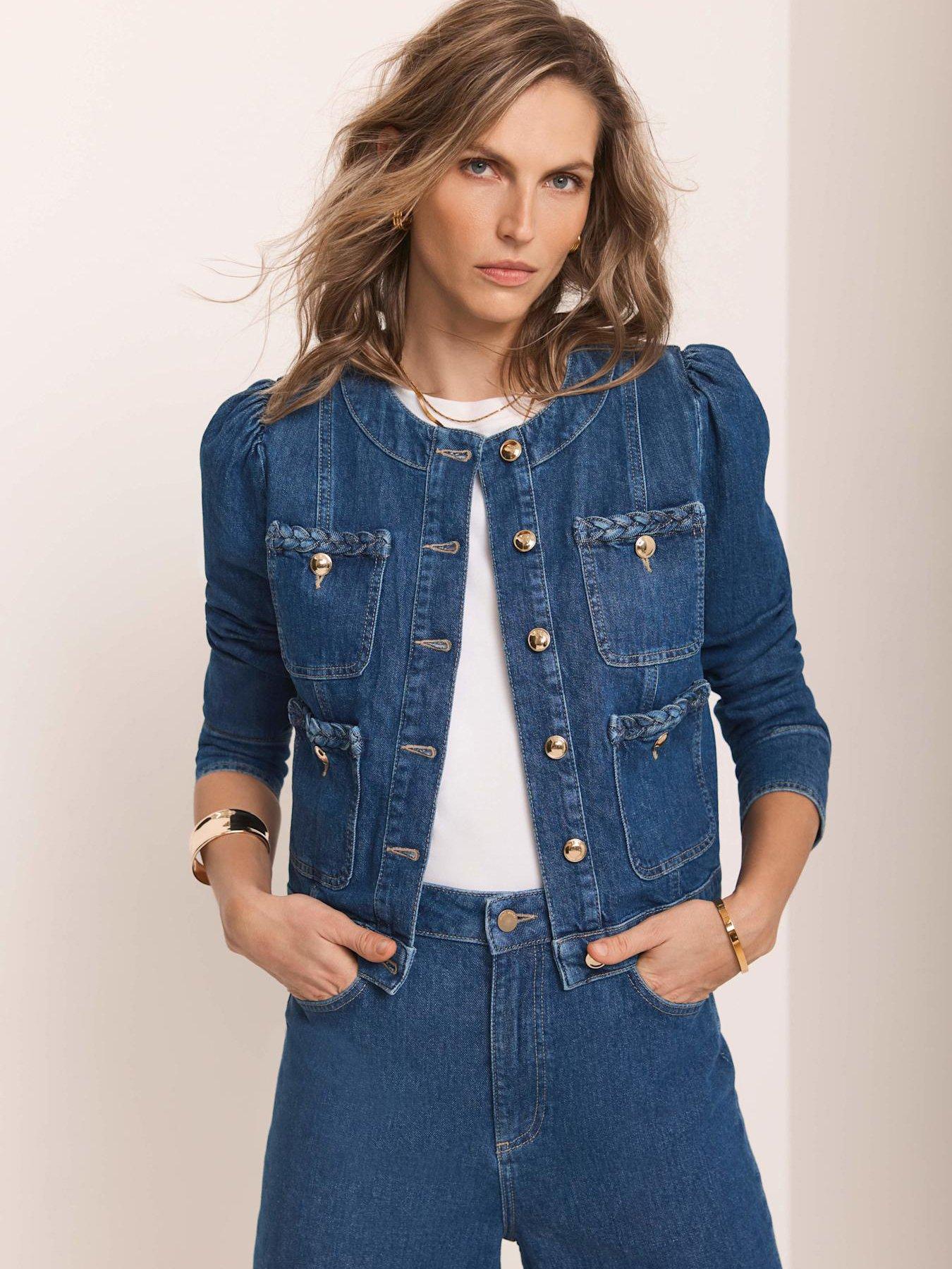 Mint Velvet Plait Denim Jacket