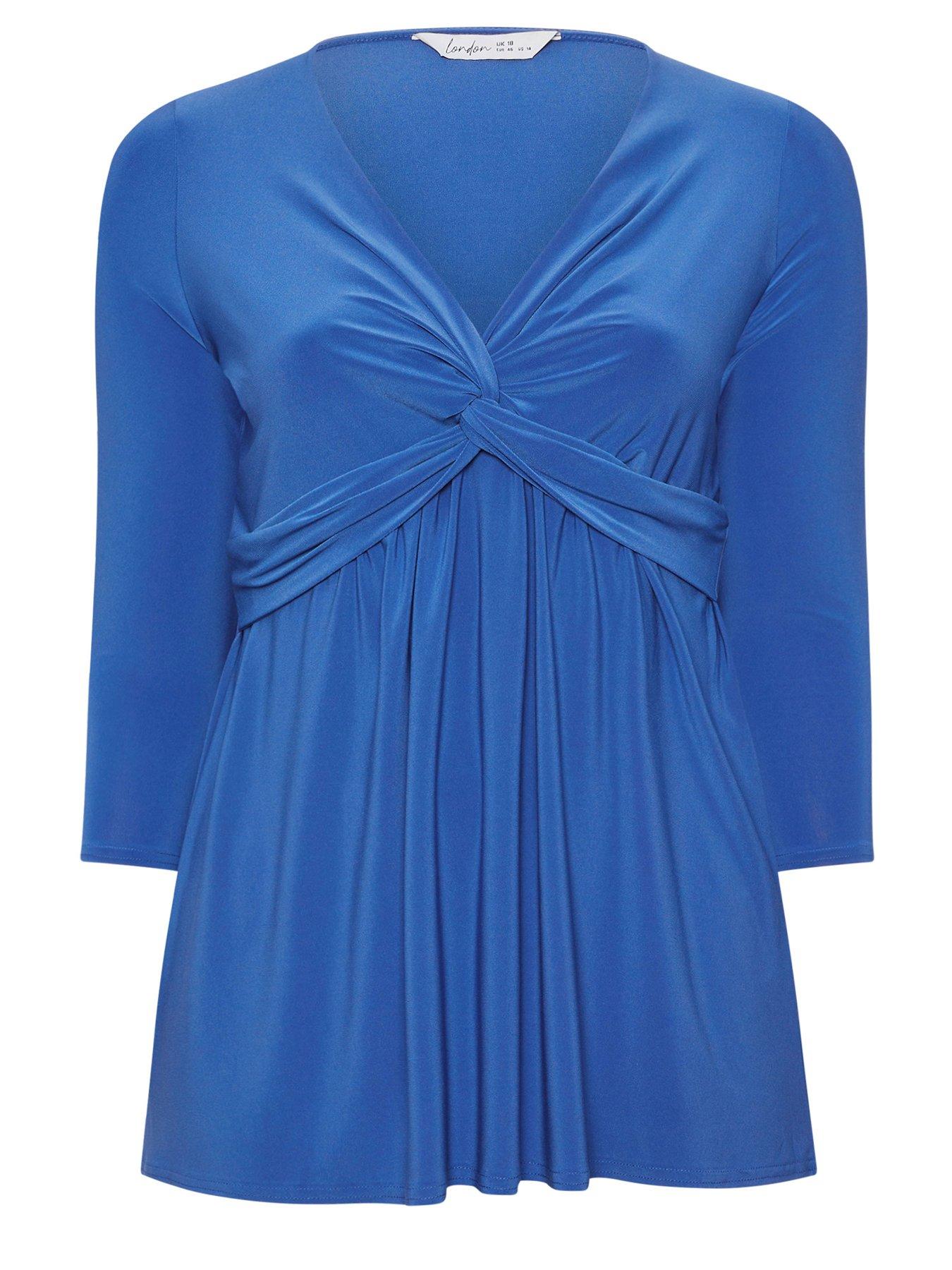 Image 5 of 5 of Yours Curve Knot Front Top - Blue