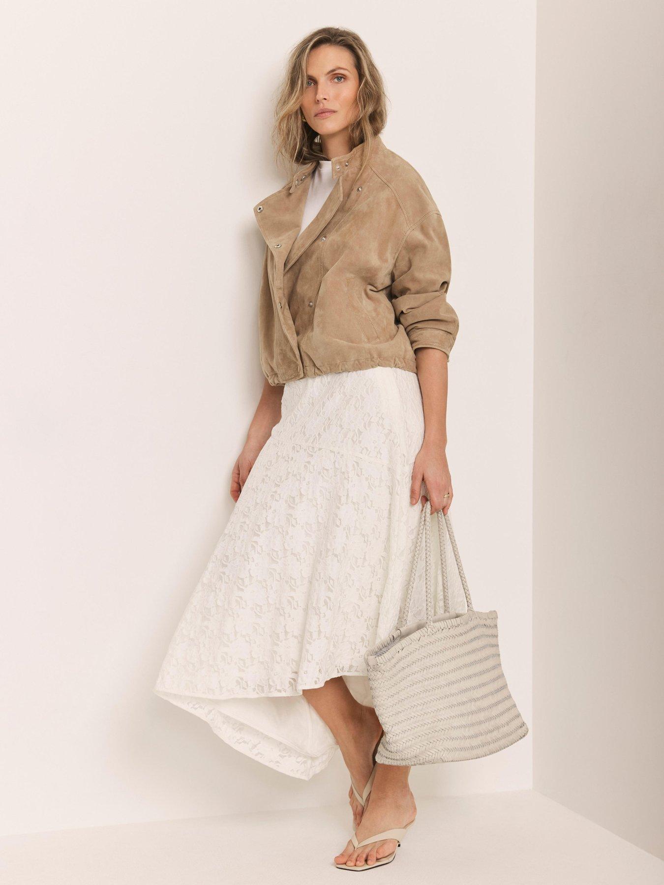 Image 2 of 6 of Mint Velvet Lace Skirt - Cream