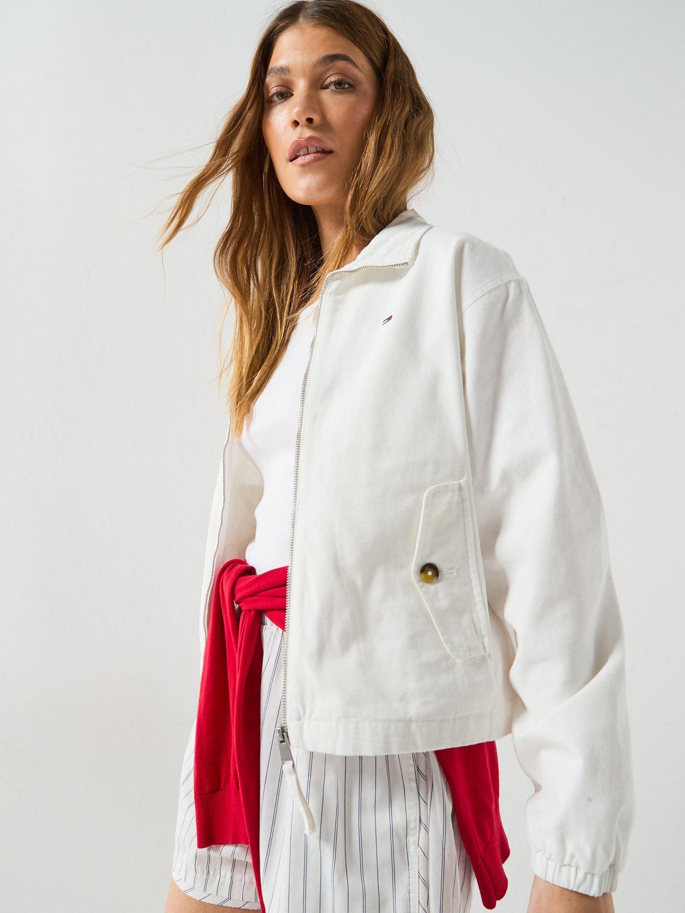 Image 4 of 6 of Tommy Jeans Peached Canvas Zip-Through&nbsp;Jacket - Cream