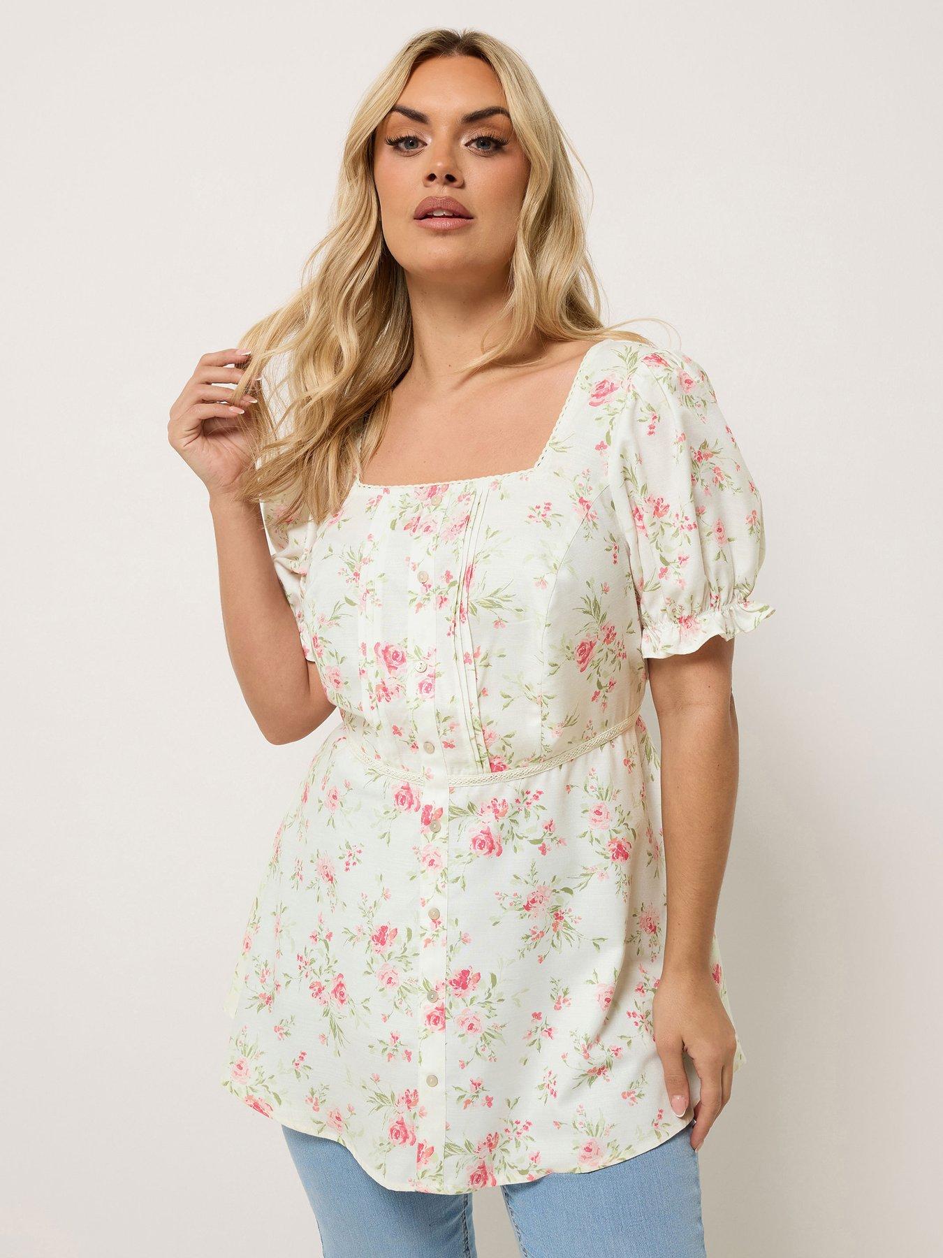 Yours Curve Milkmaid Blouse - White