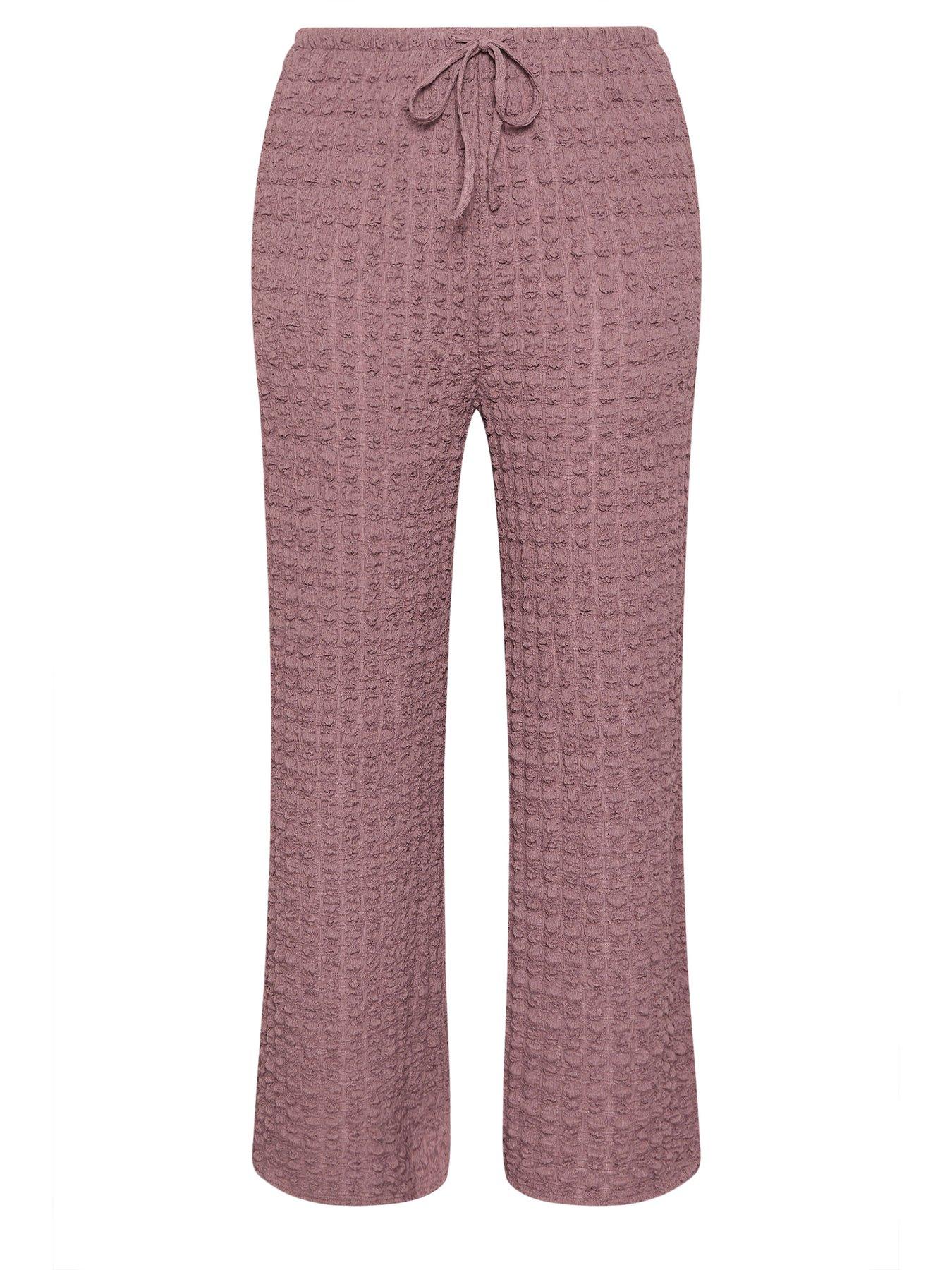 Image 5 of 5 of Yours Curve Bubble Wide Leg Trouser - Pink