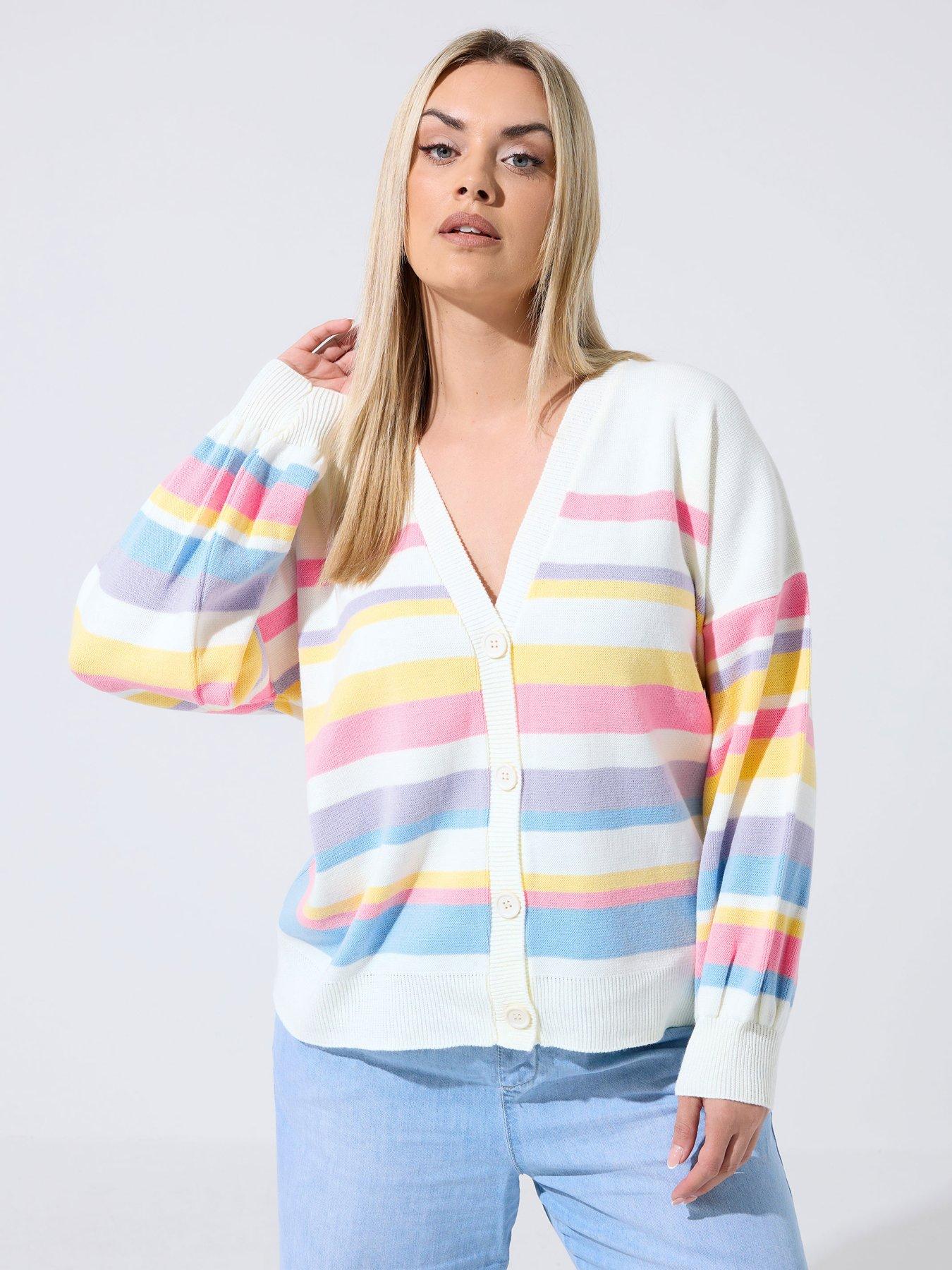 Yours Curve Stripe Cardigan