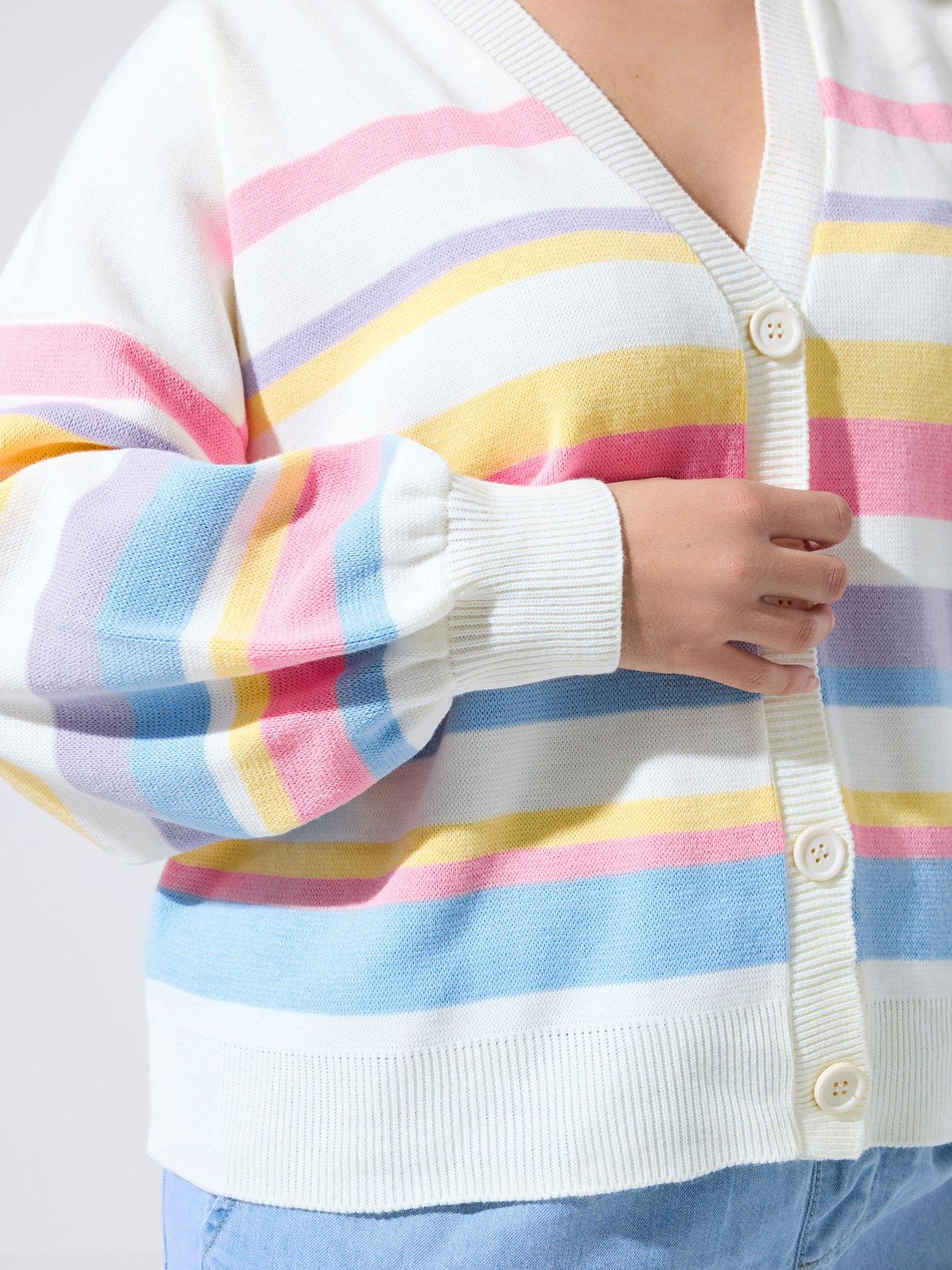 Image 4 of 5 of Yours Curve Stripe Cardigan