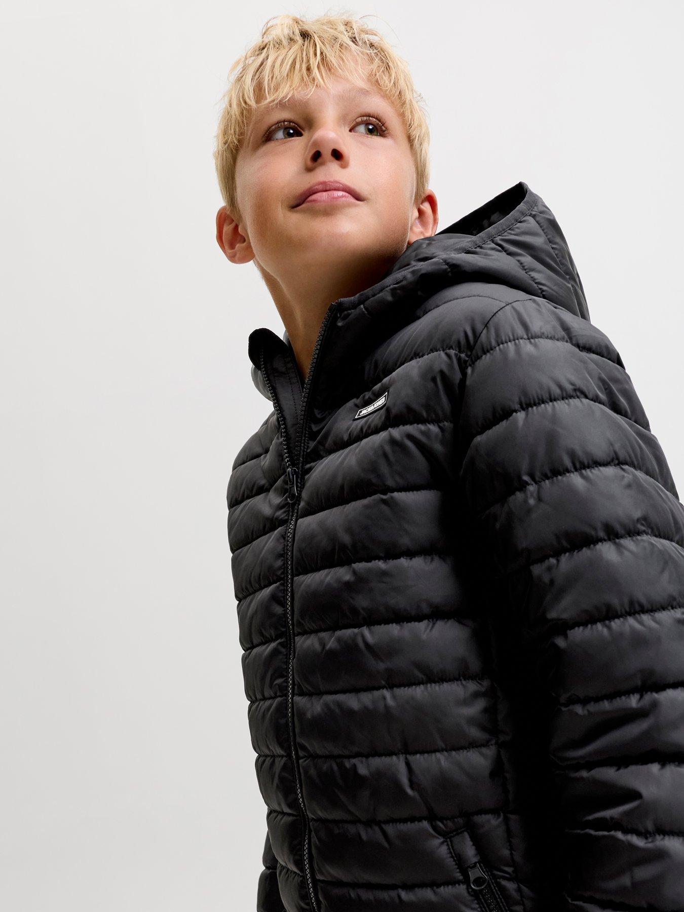 Image 3 of 6 of Jack & Jones Junior Boys Elvis Lightweight Padded Jacket - Black