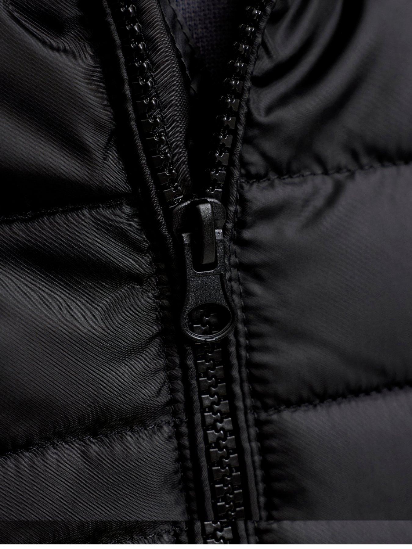 Image 4 of 6 of Jack & Jones Junior Boys Elvis Lightweight Padded Jacket - Black