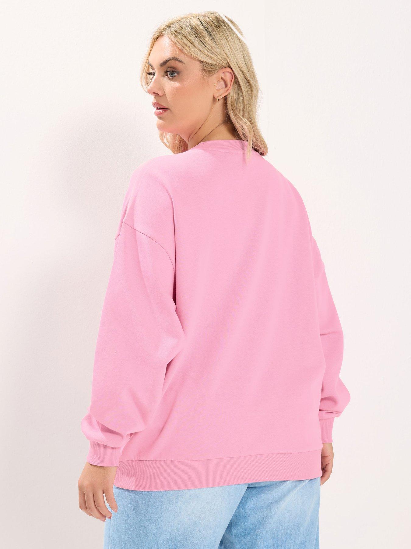Image 2 of 5 of Yours Curve Ibiza Applique Sweatshirt - Pink