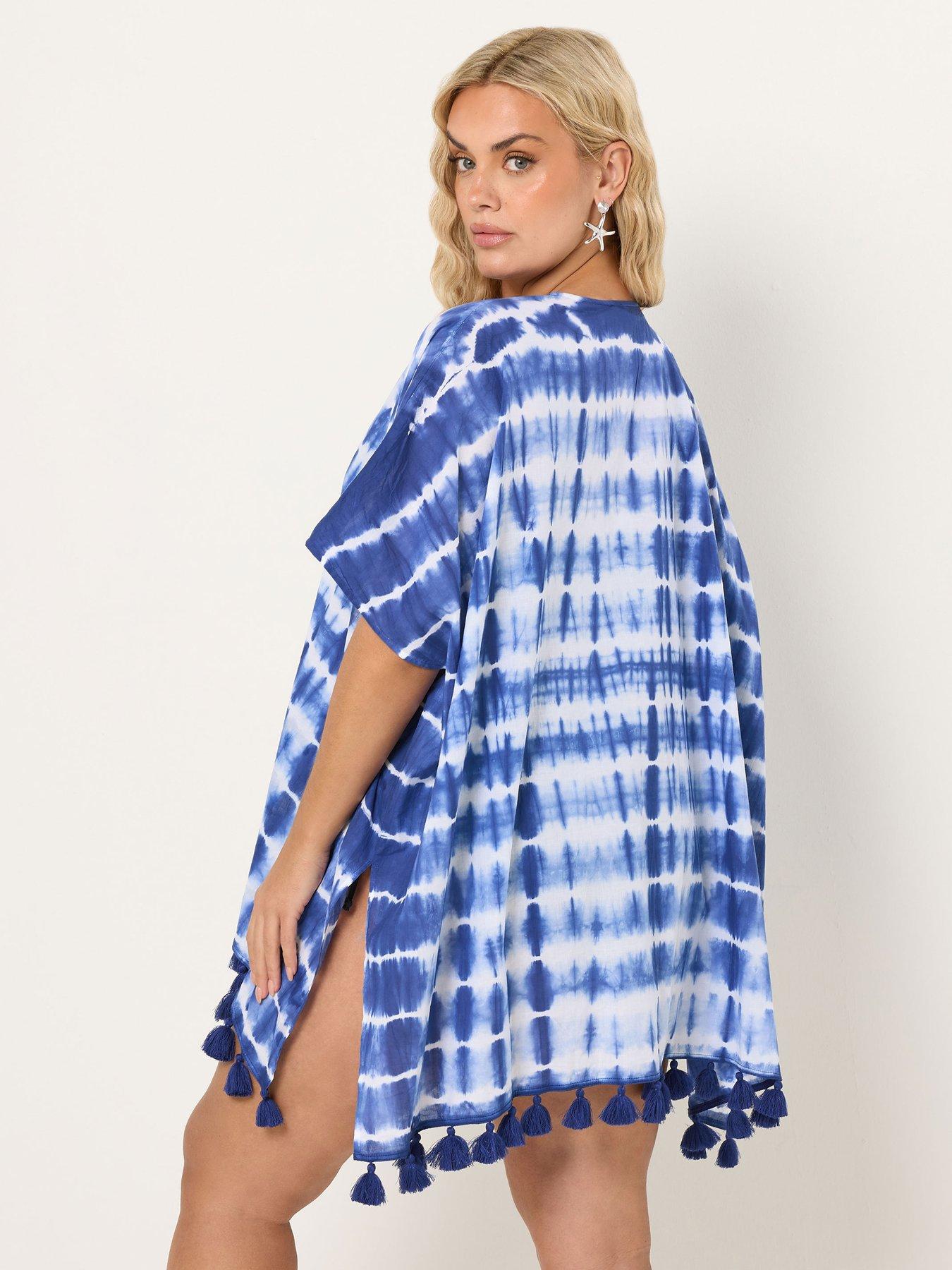 Image 2 of 5 of Yours Curve Tie Dye Beach Coverup - Blue