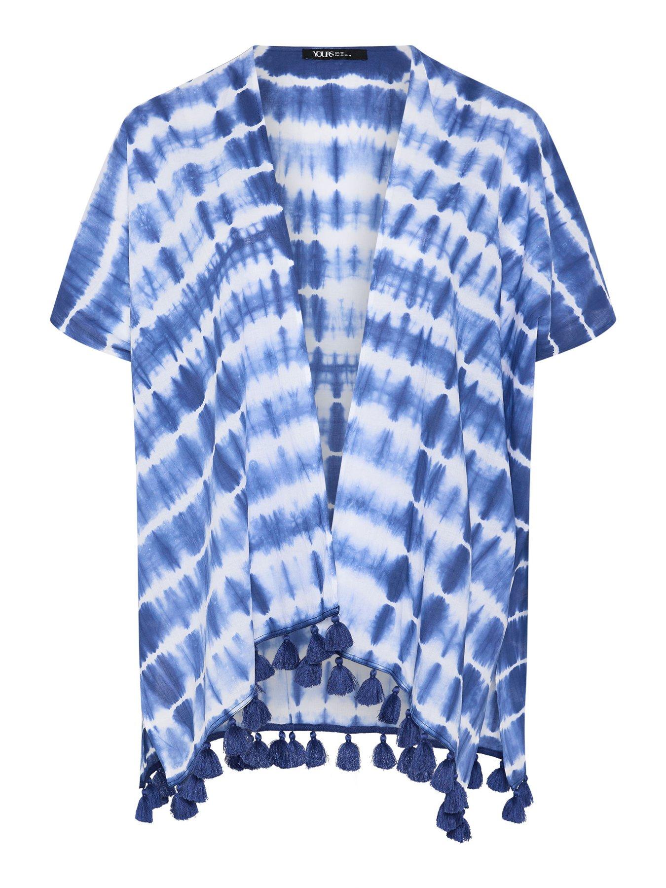 Image 5 of 5 of Yours Curve Tie Dye Beach Coverup - Blue