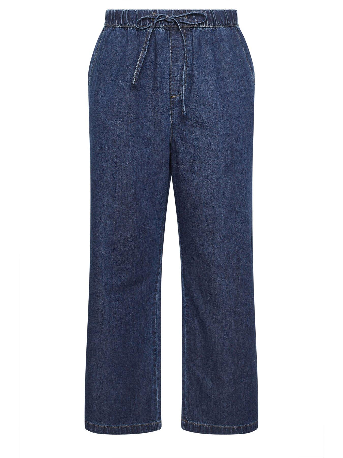 Image 5 of 5 of Yours Curve Wide Leg Jeans - Blue