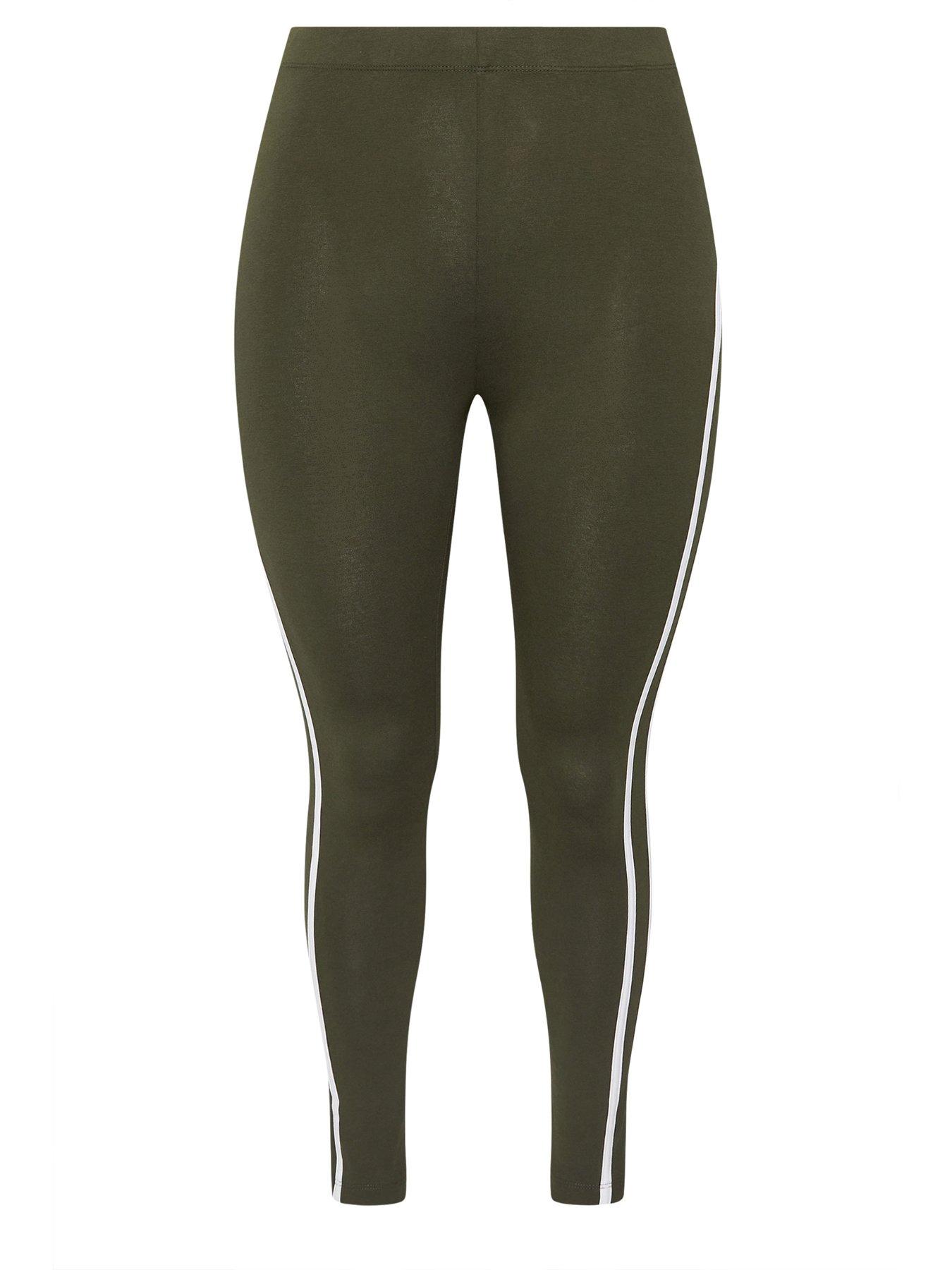 Image 5 of 5 of Yours Curve Active Side Stripe Leggings - Green
