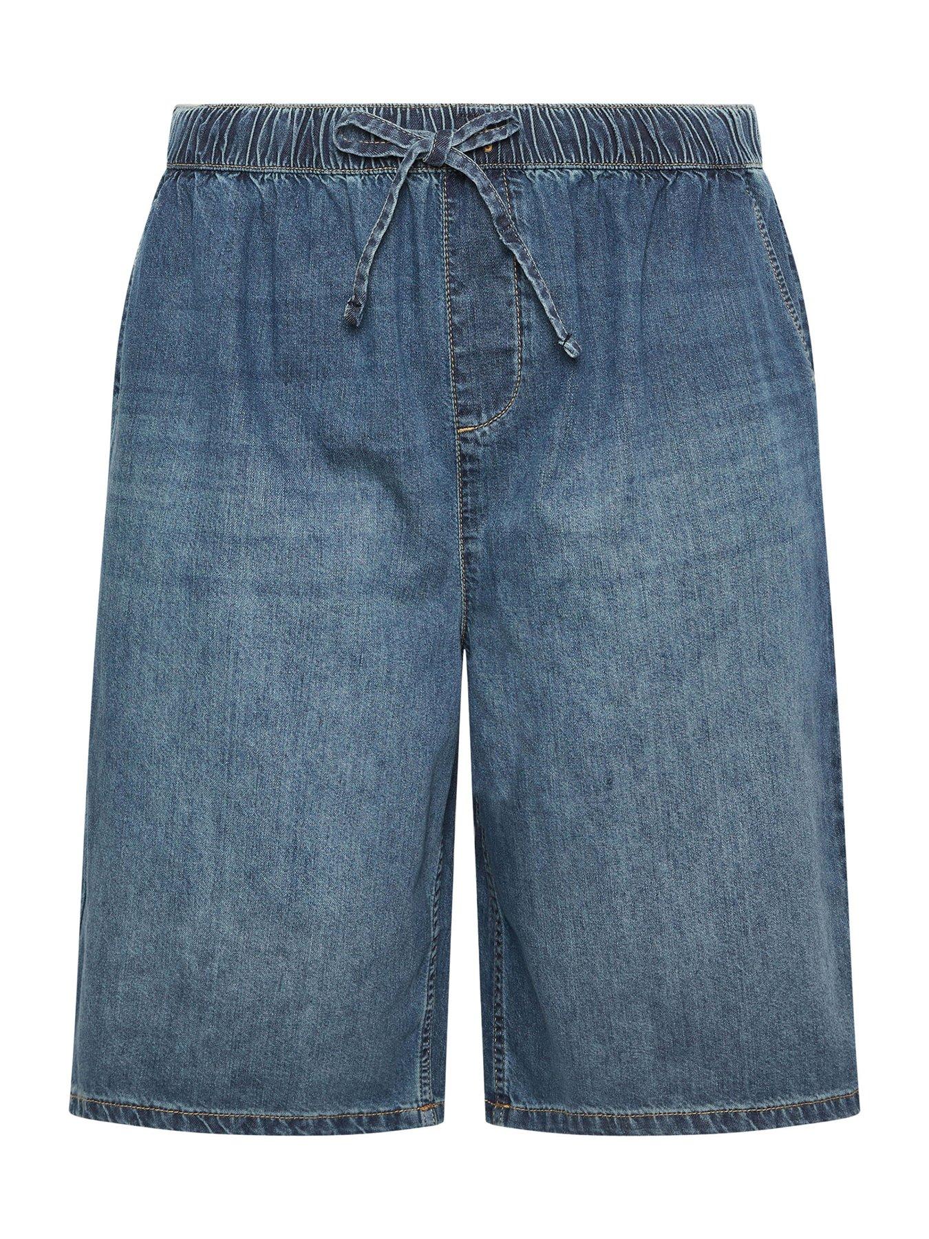 Image 5 of 5 of Yours Curve Pull On Denim Jort - Blue