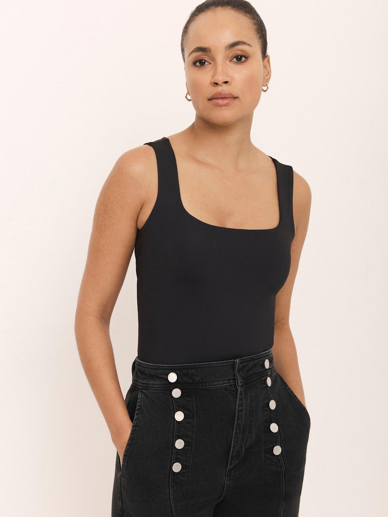 Mint Velvet Black Layering Scoop Neck Vest
