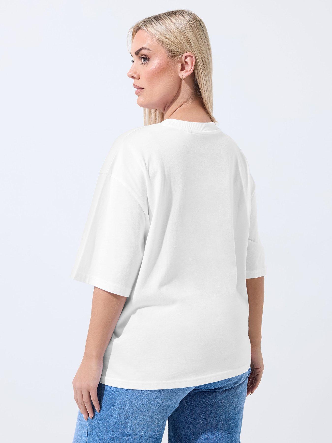 Image 2 of 5 of Yours Curve Fanta T-Shirt - White