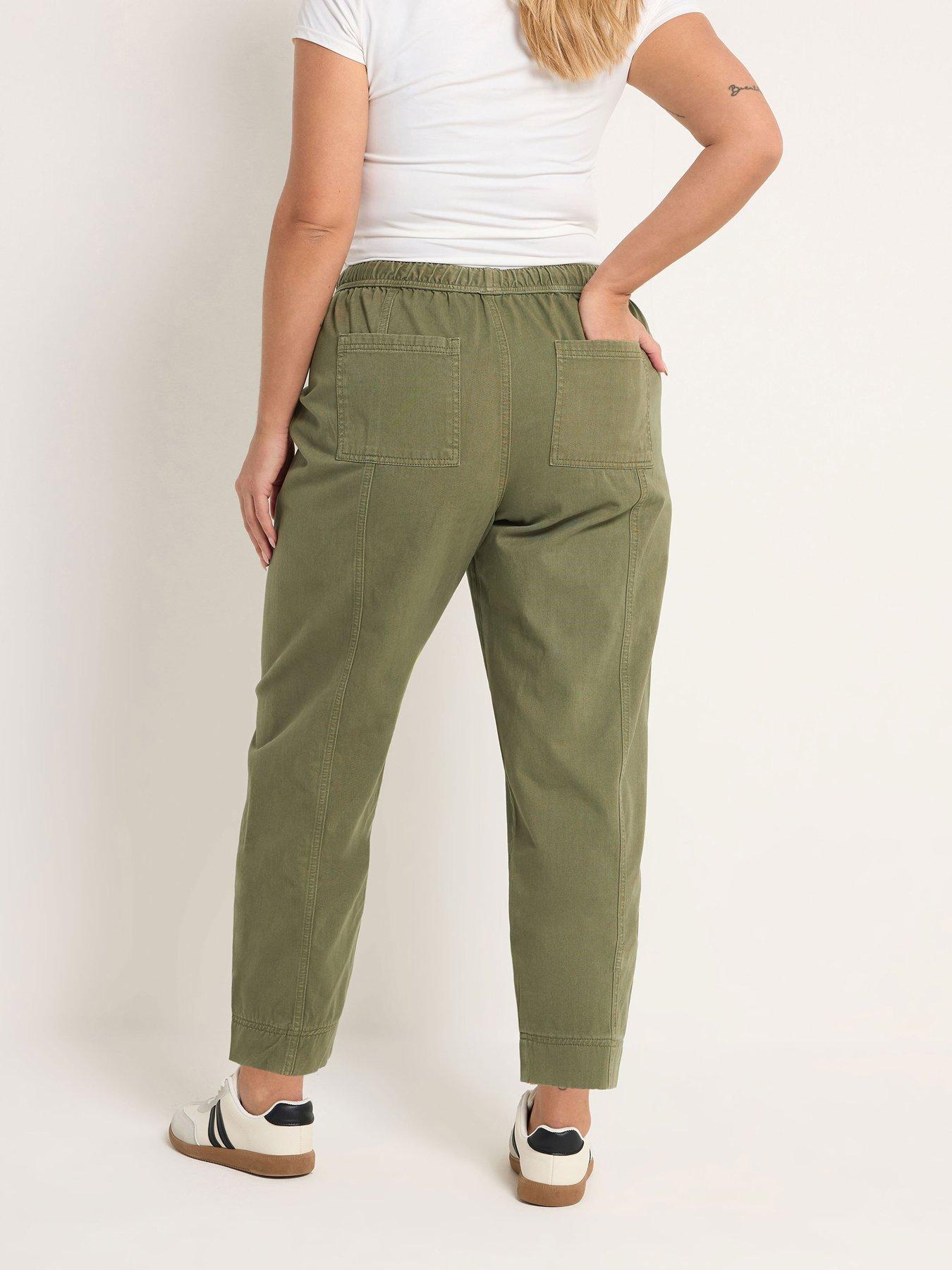 Image 2 of 5 of Yours Curve Twill Tapered Trouser - Green