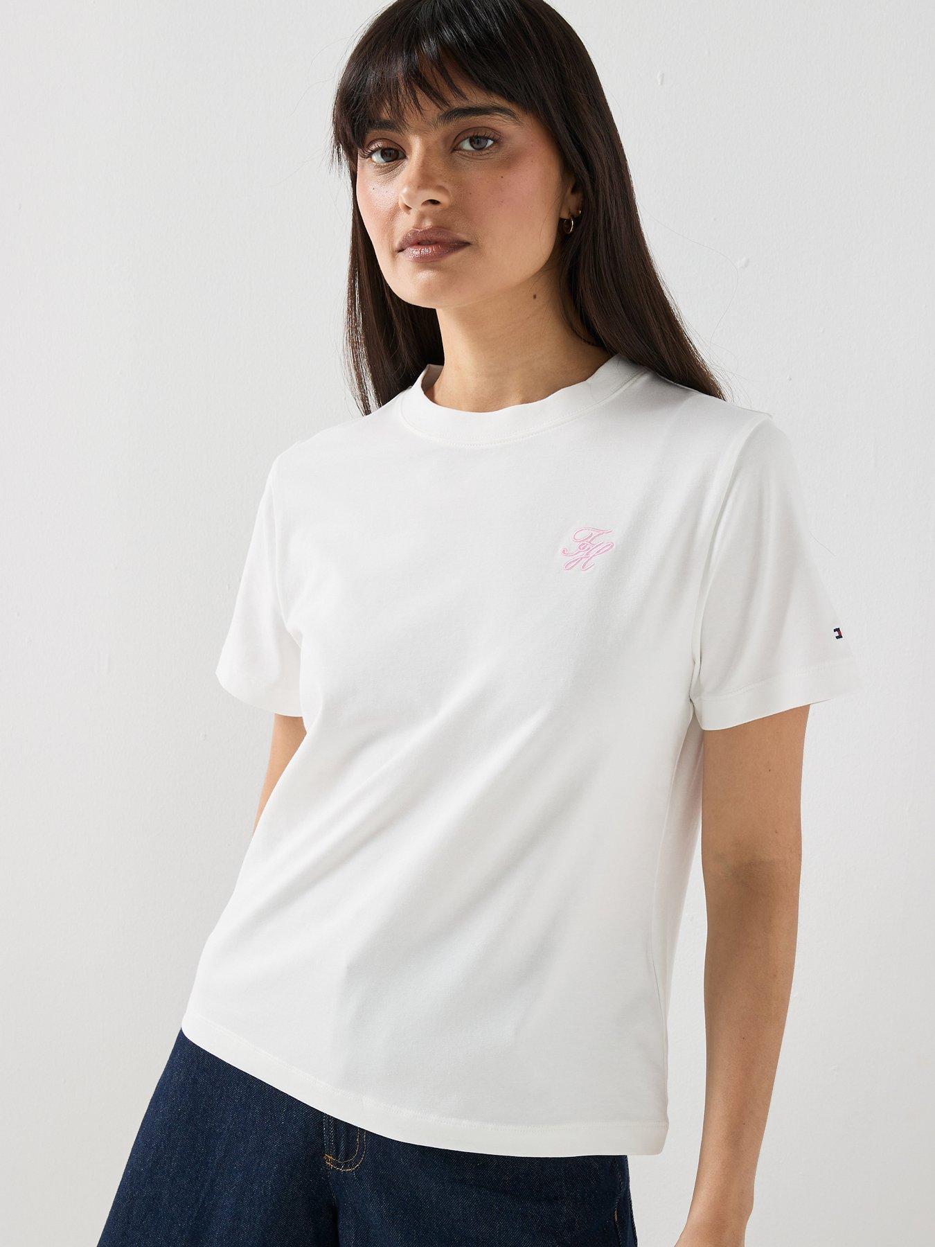 Tommy Hilfiger Women's Th Script Reg C-nk Ss Tee Ww0ww49941 S/S T-Shirt (Pack of 1) - Image 2